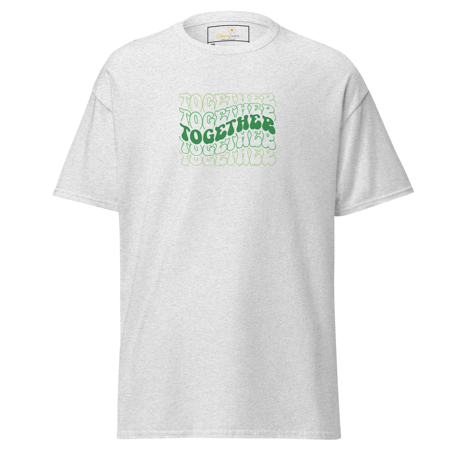 Heren klassiek t-shirt - TEXT POSITIVE TOGETHER - GROOT