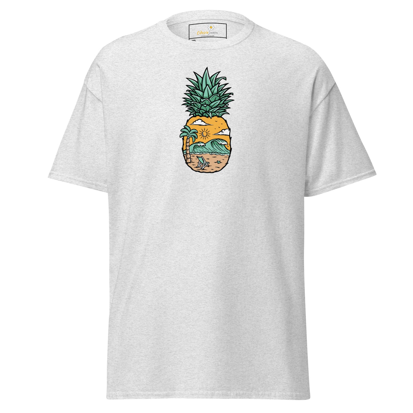Klassiek heren t-shirt - SUMMER PINEAPPLE VIEW - GROOT