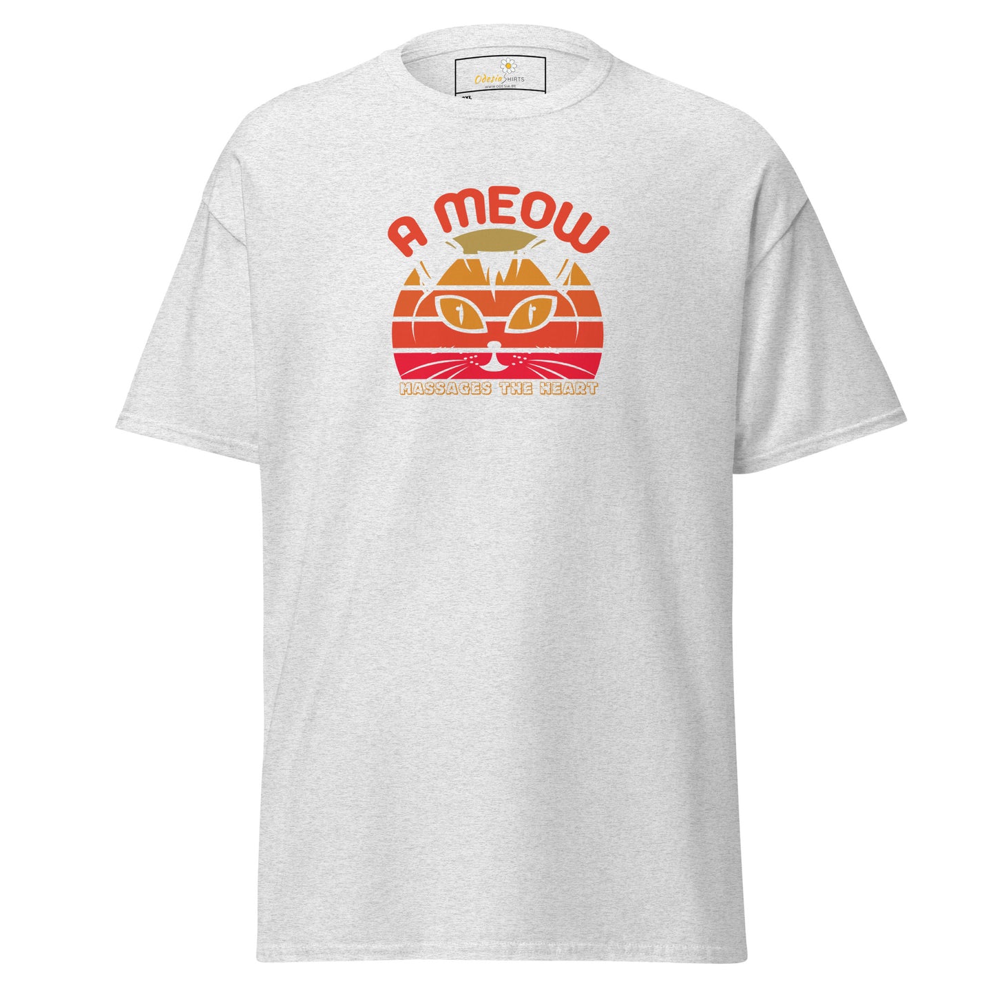 Unisex classic t-shirt - ANIMALS A CAT MASSAGE THE HEART - BIG