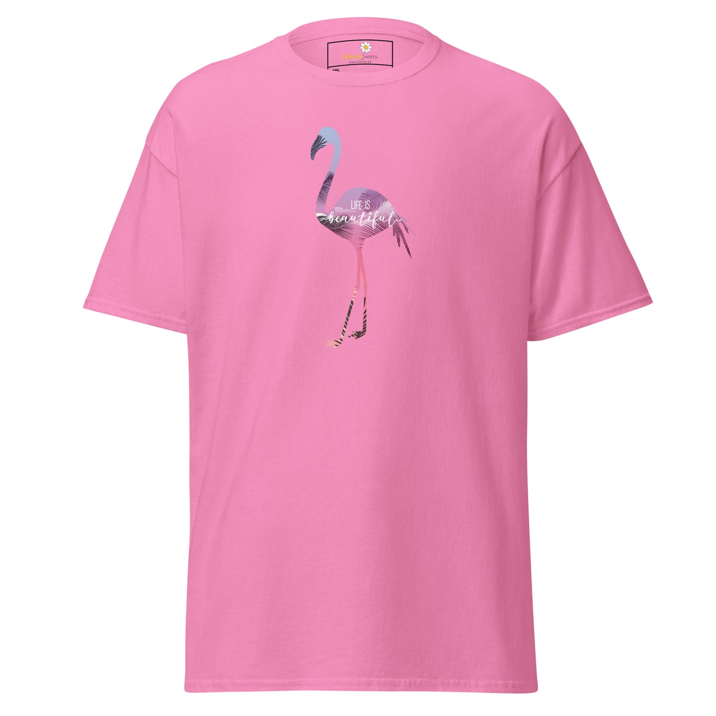 Heren klassiek t-shirt - WILDLIFE FLAMINGO - GROOT