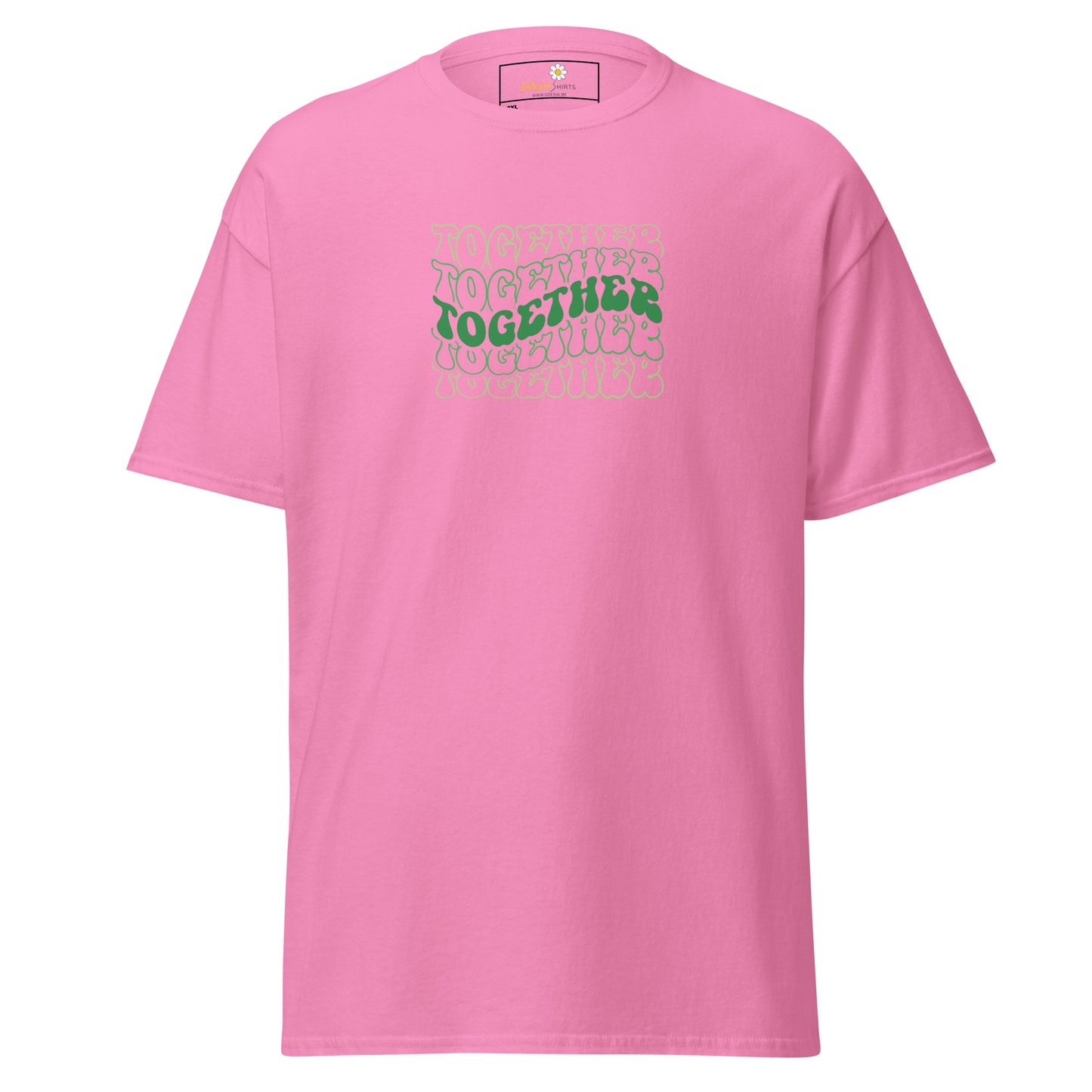 Heren klassiek t-shirt - TEXT POSITIVE TOGETHER - GROOT