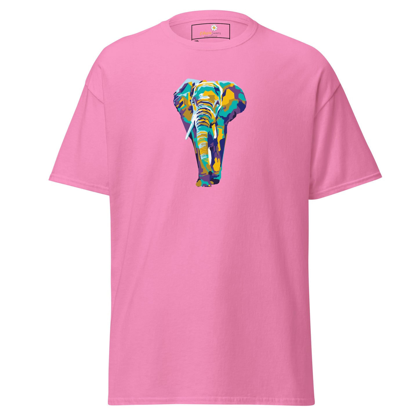 Heren klassiek t-shirt - WILDLIFE ELEPHANT KLEURRIJK - GROOT