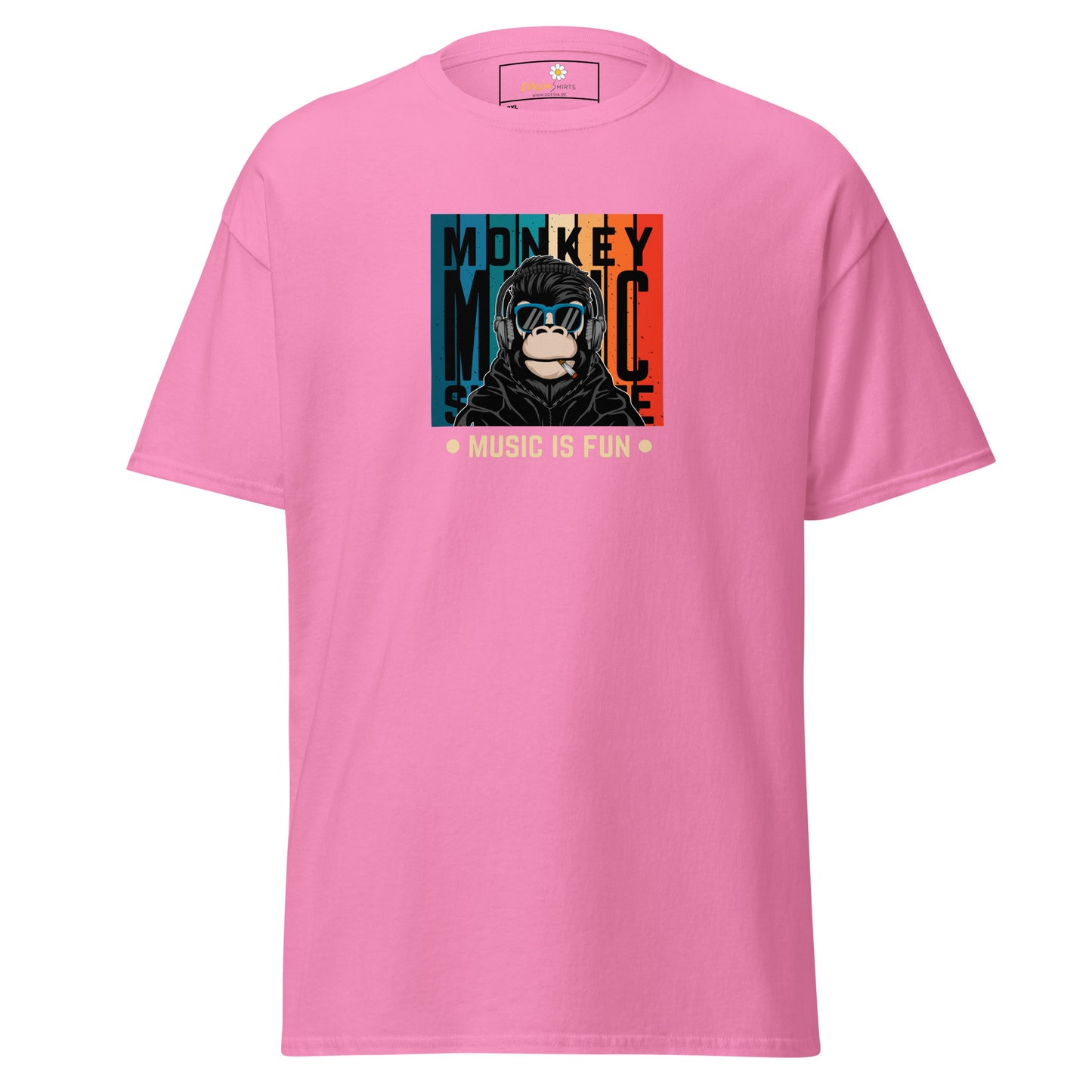Unisex klassiek t-shirt - MUZIEK AAP IS LEUK - GROOT