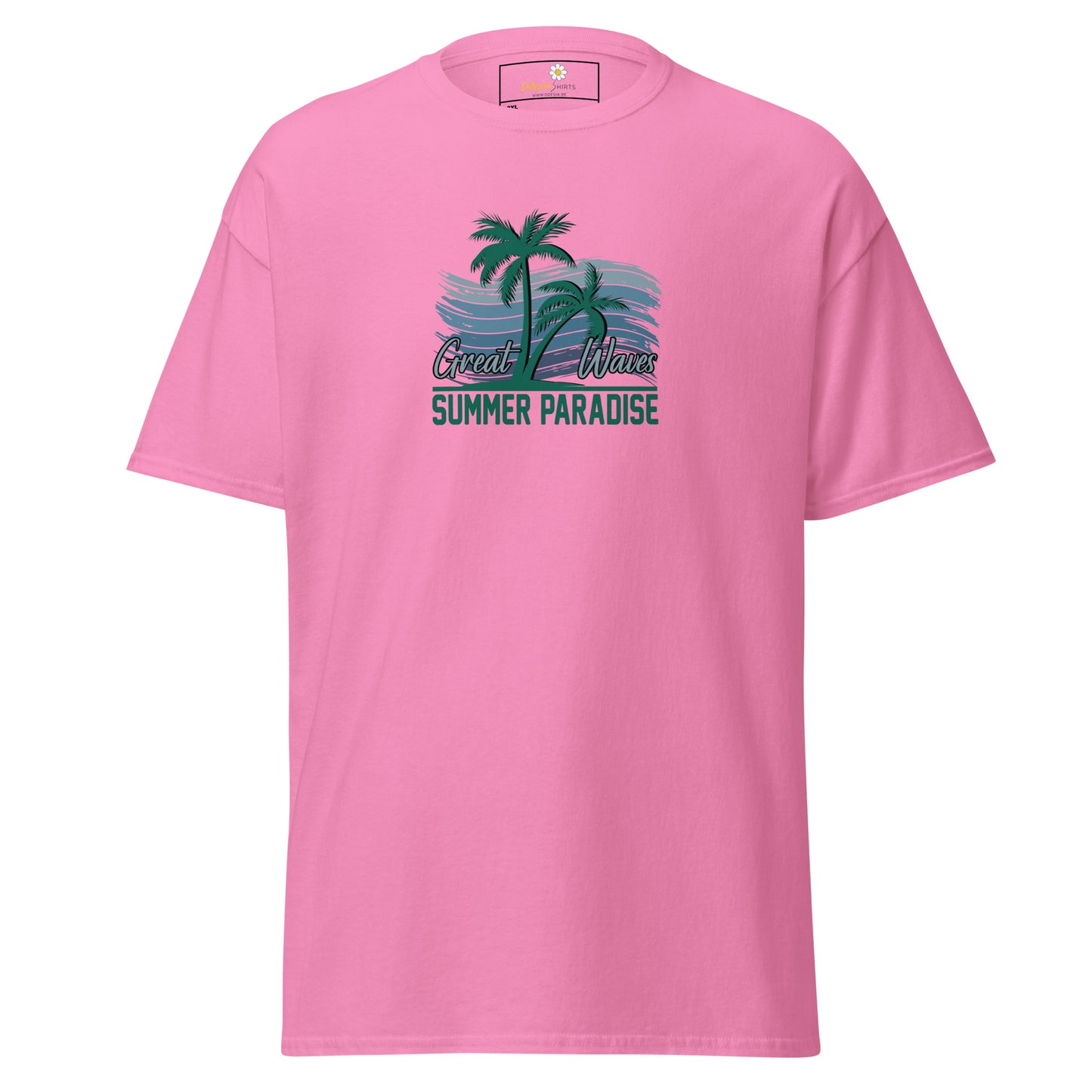 Heren klassiek t-shirt - SUMMER GREAT WAVES - GROOT