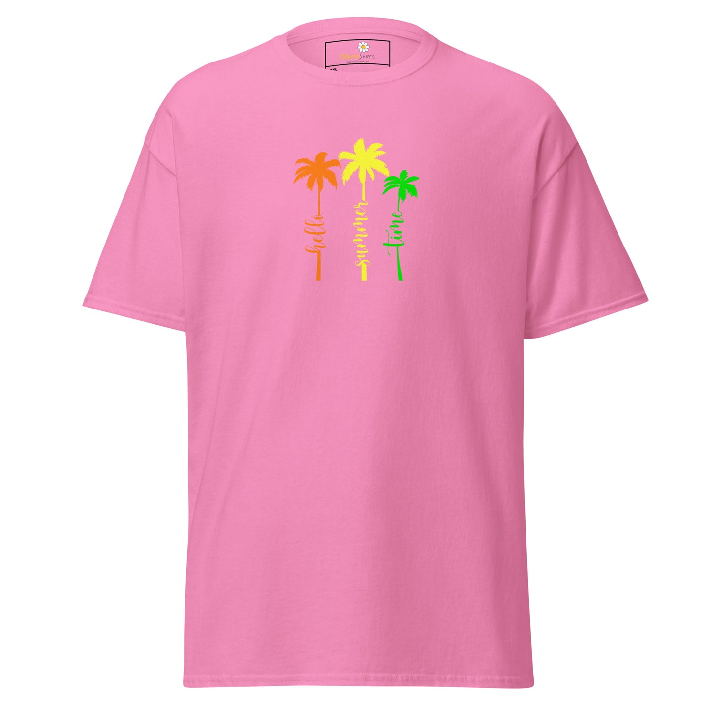 Klassiek heren t-shirt - SUMMER HELLO TIMES - GROOT