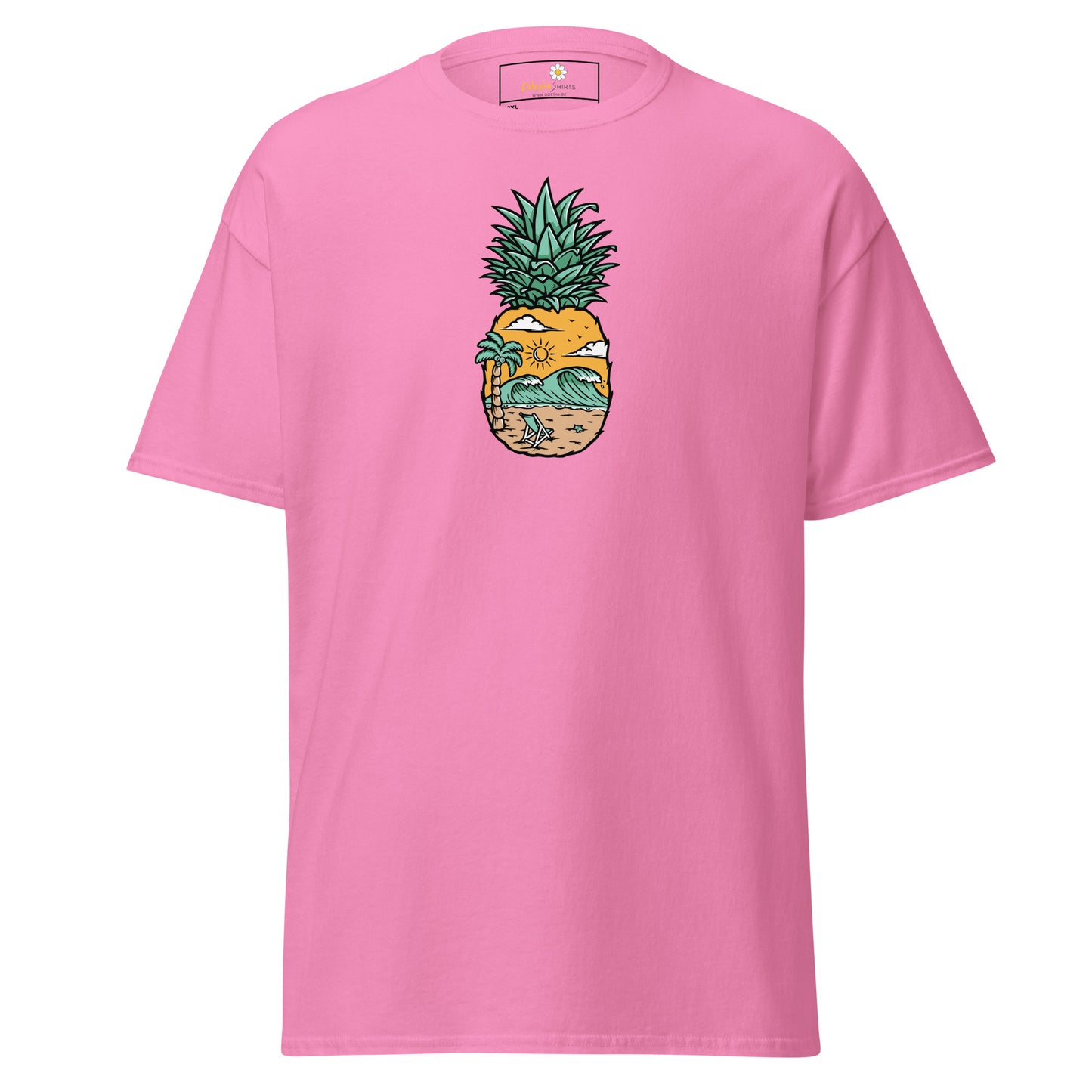 Klassiek heren t-shirt - SUMMER PINEAPPLE VIEW - GROOT