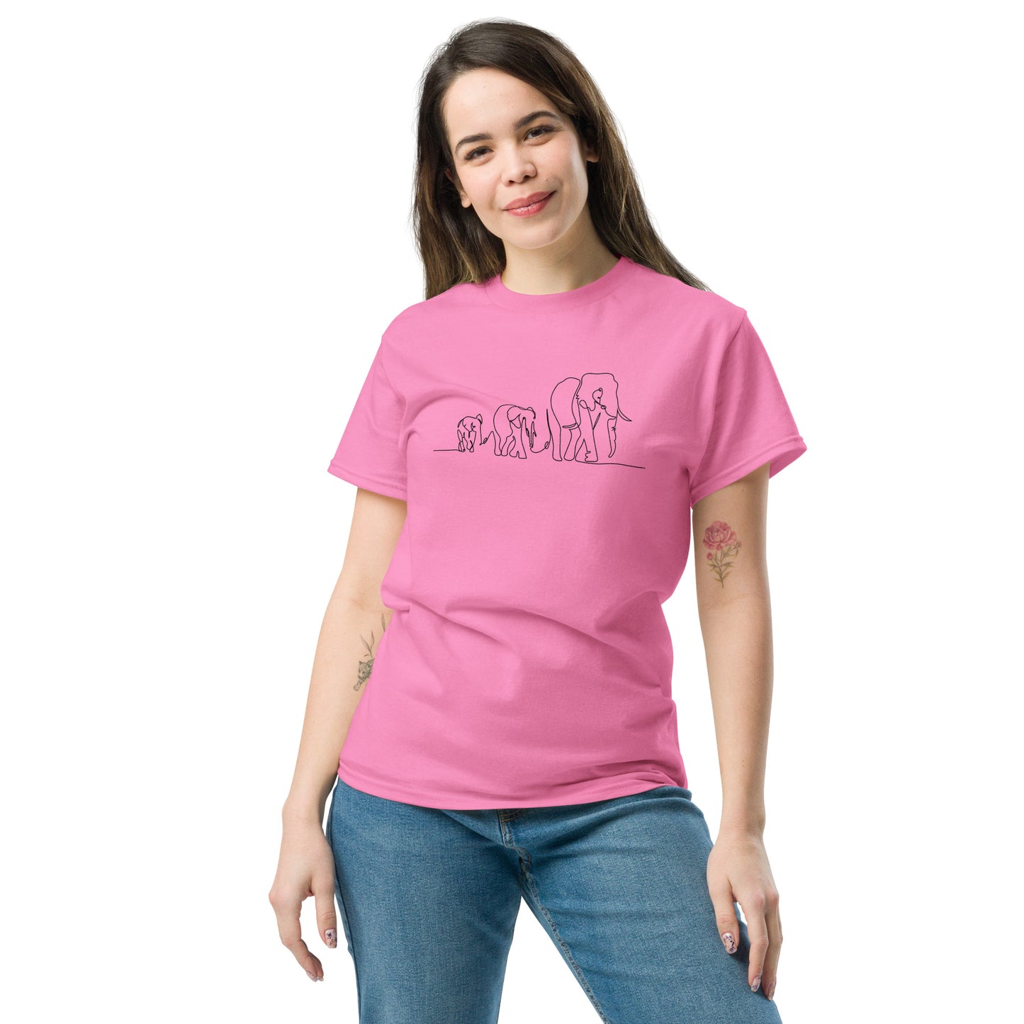 T-shirt classique pour homme - ÉLÉPHANTS SAUVAGES EN LIGNE - GRAND