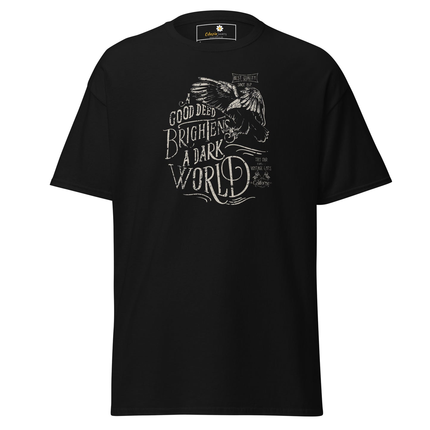 Unisex classic t-shirt - POSITIVE GOOD DEED BRIGHT WORLD - REGULAR