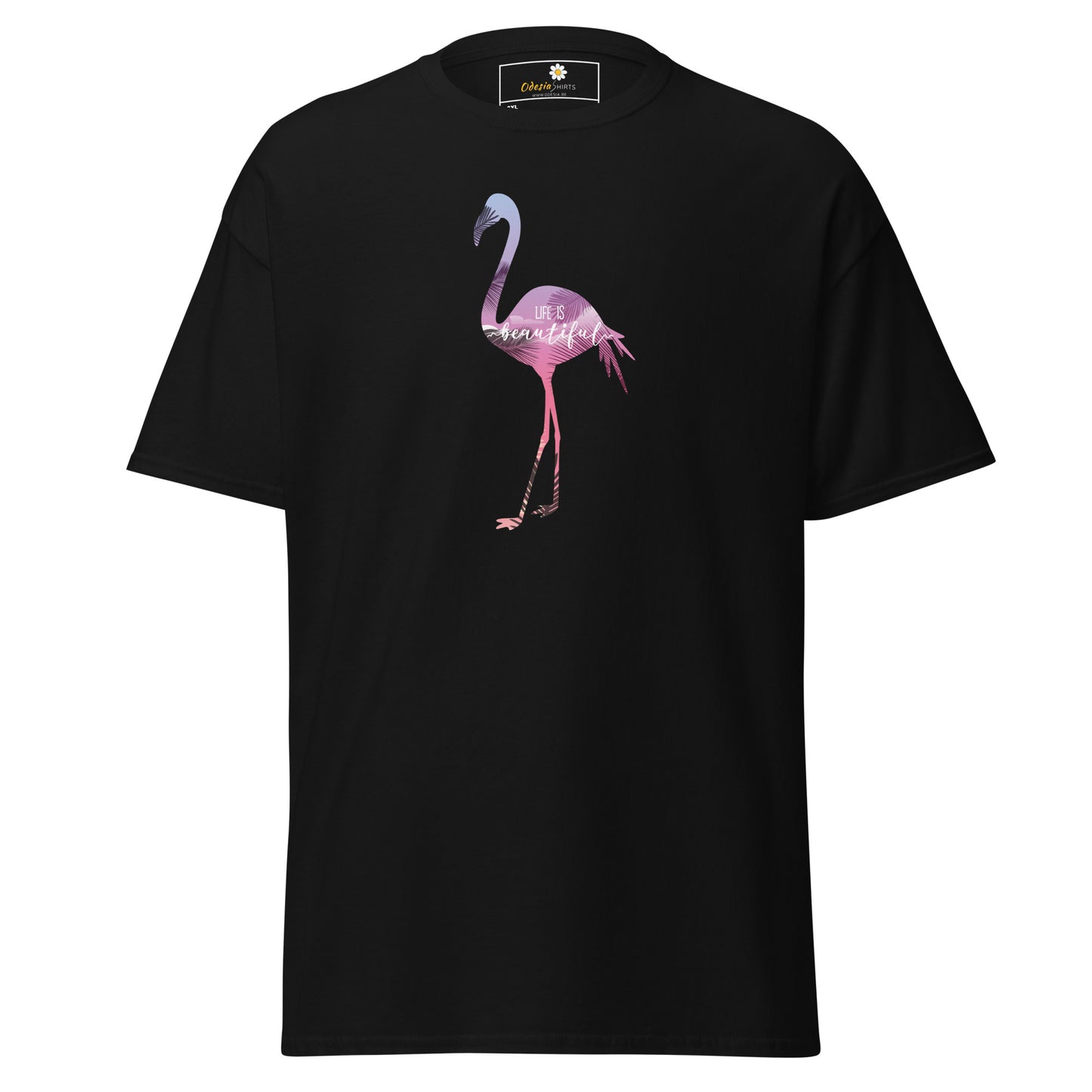 Heren klassiek t-shirt - WILDLIFE FLAMINGO - GROOT