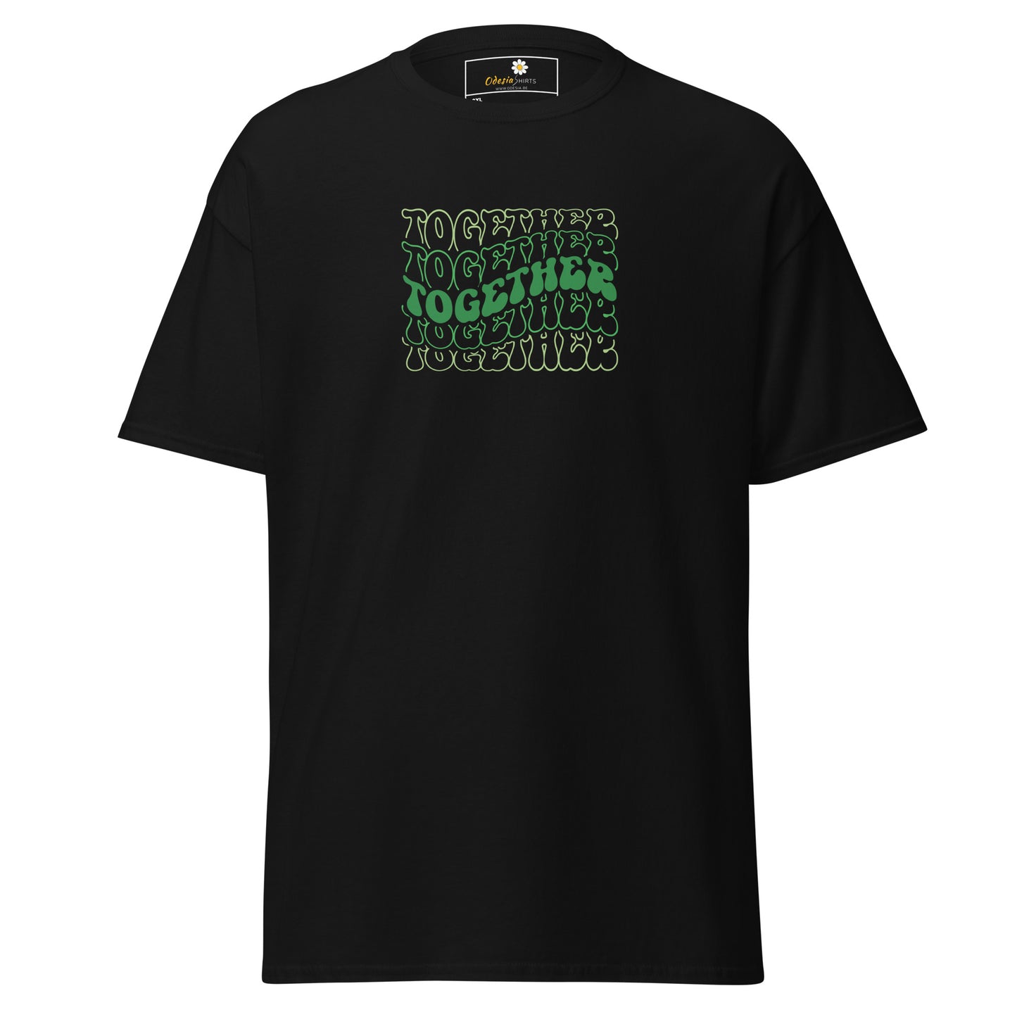 Heren klassiek t-shirt - TEXT POSITIVE TOGETHER - GROOT