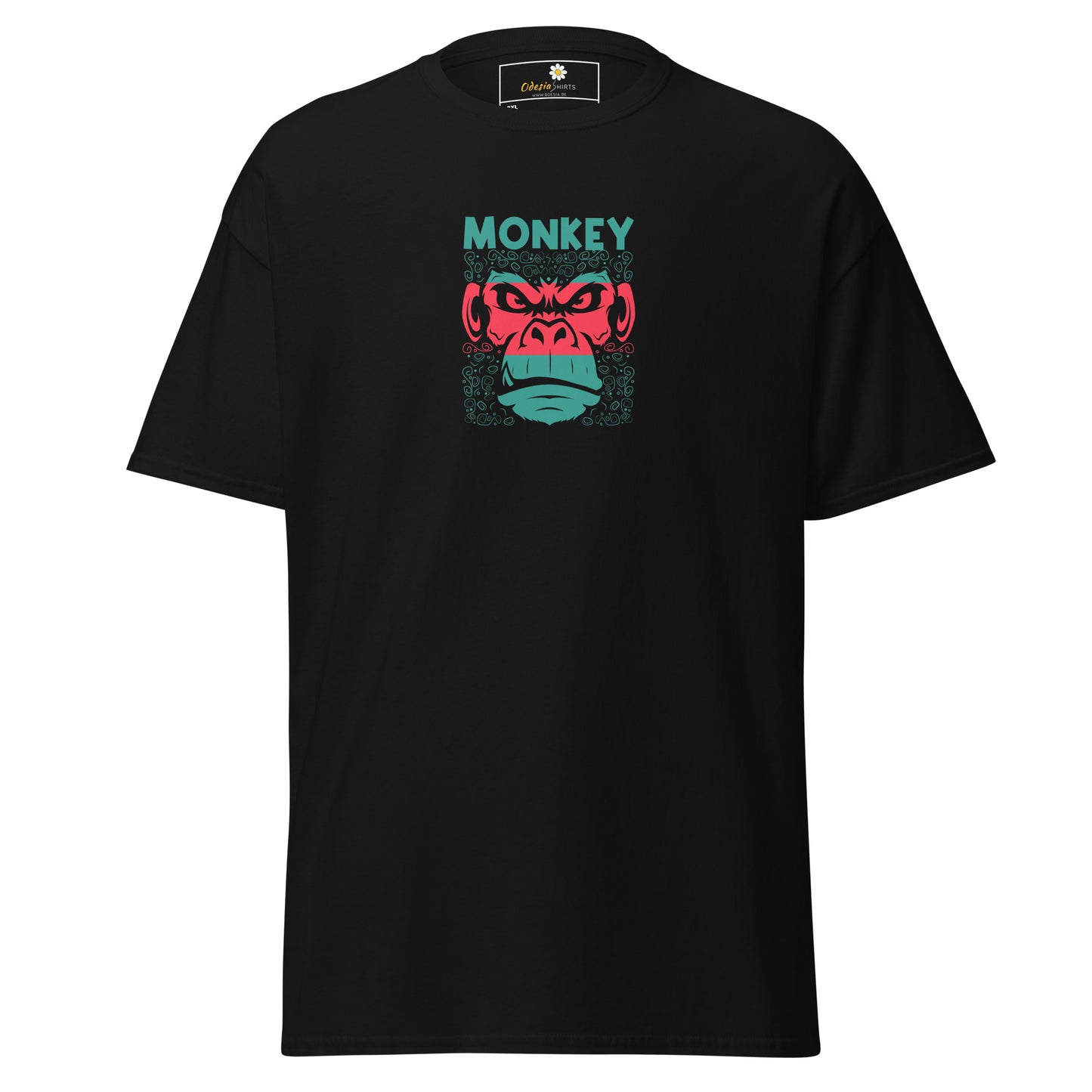 Klassiek heren t-shirt - WILDLIFE MONKEY FACE - GROOT