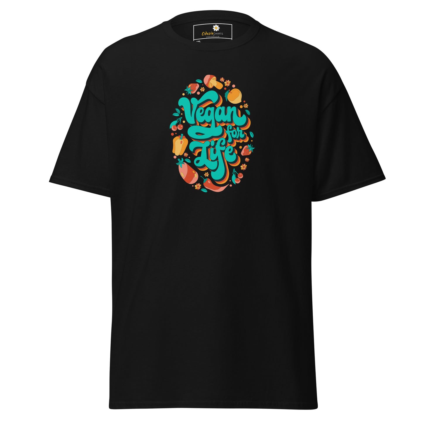 Klassiek T-shirt voor heren - VEGECOLO VEGAN FOR LIFE - GROOT