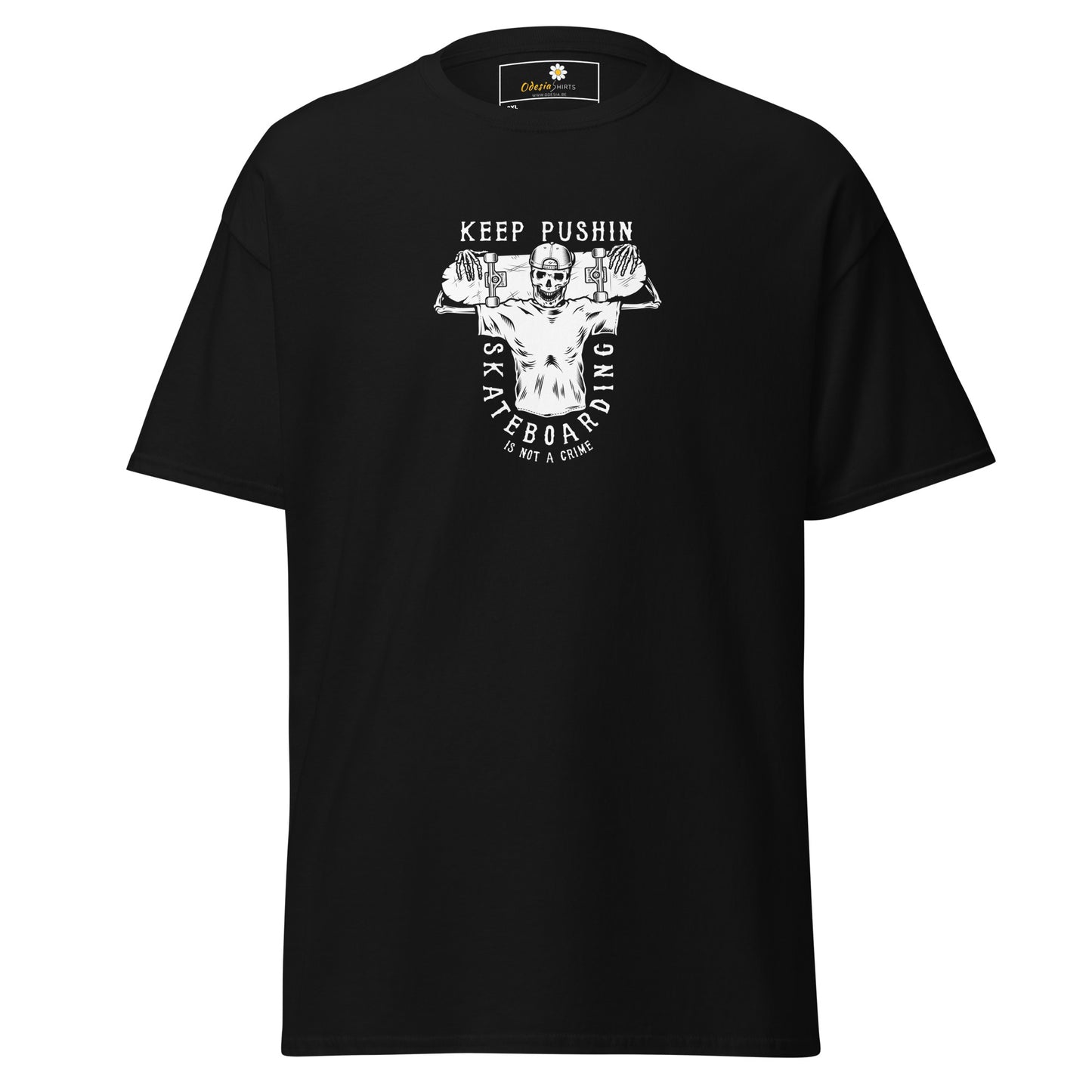 Unisex classic t-shirt - SKULL SPORT KEEP SKATEBOARDING - BIG