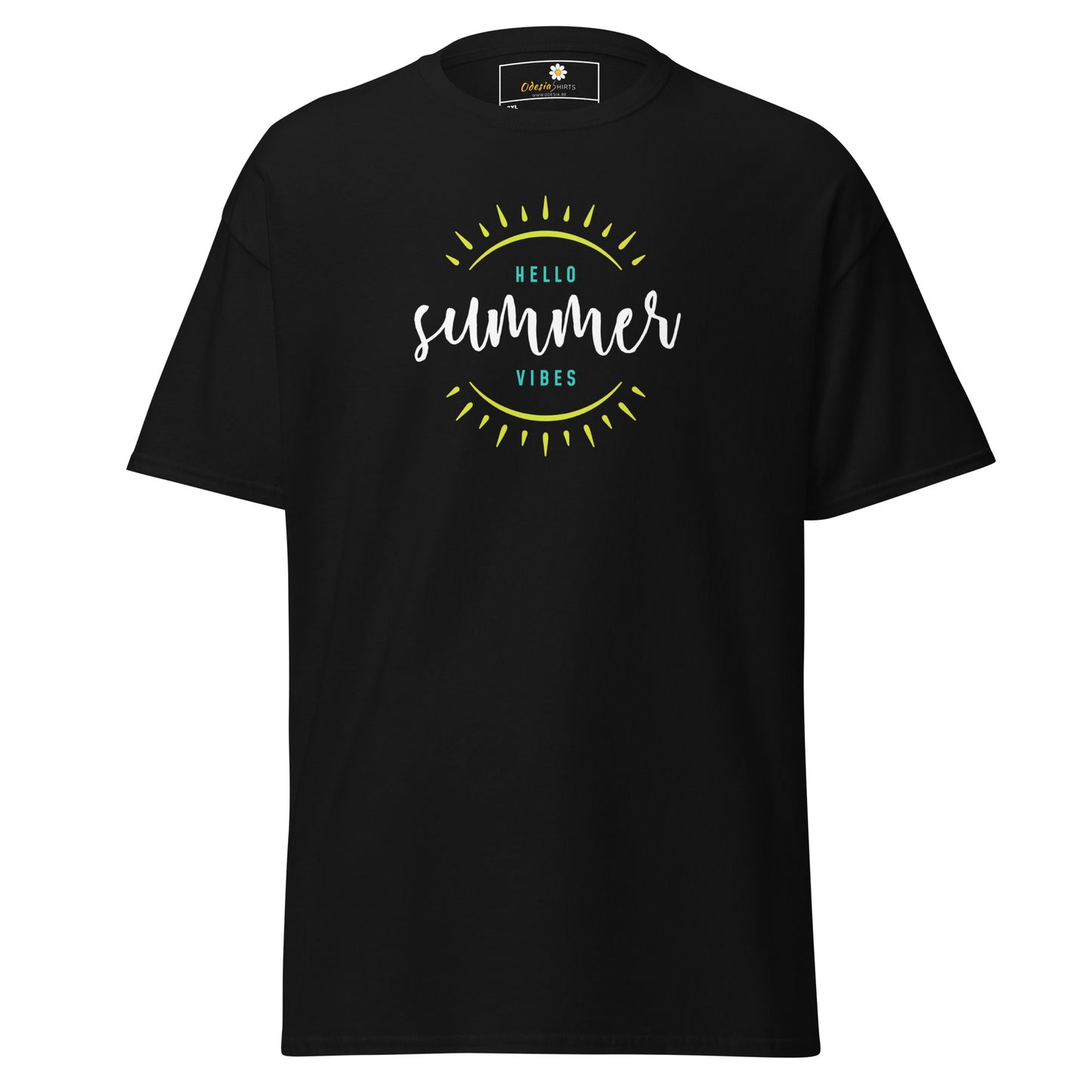 Klassiek heren t-shirt - SUMMER HELLO VIBES - GROOT