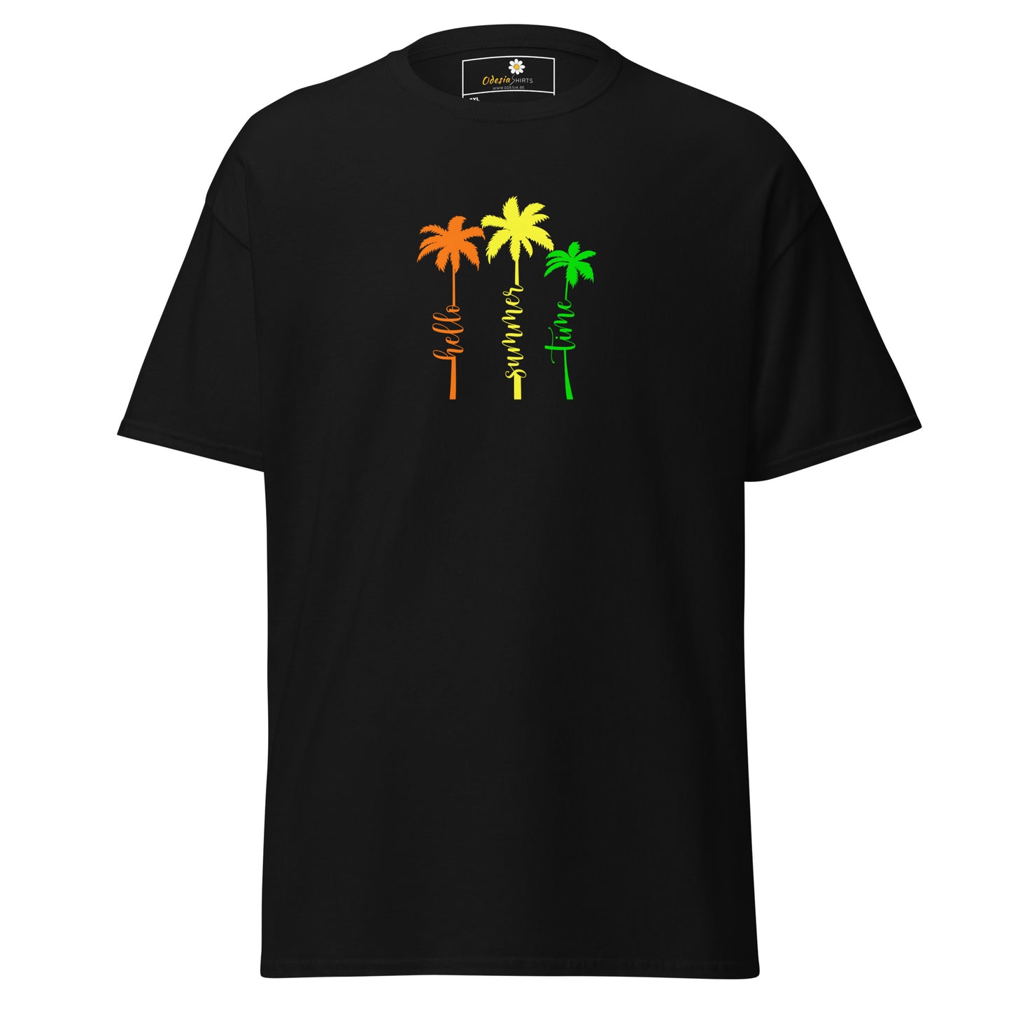 Klassiek heren t-shirt - SUMMER HELLO TIMES - GROOT