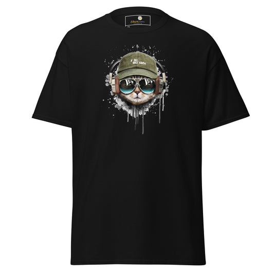 T-shirt classique unisexe - ANIMAUX MUSIQUE CHAT CHAPEAU - GRAND
