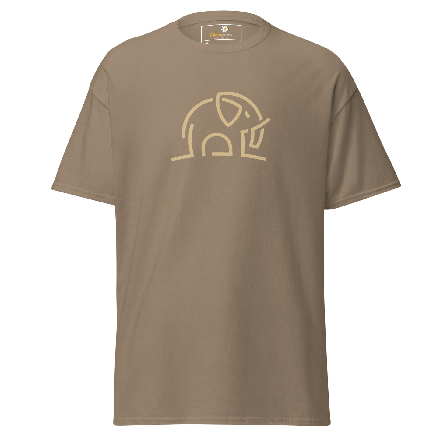 Klassiek heren t-shirt - WILDLIFE ELEPHANT LINES - GROOT