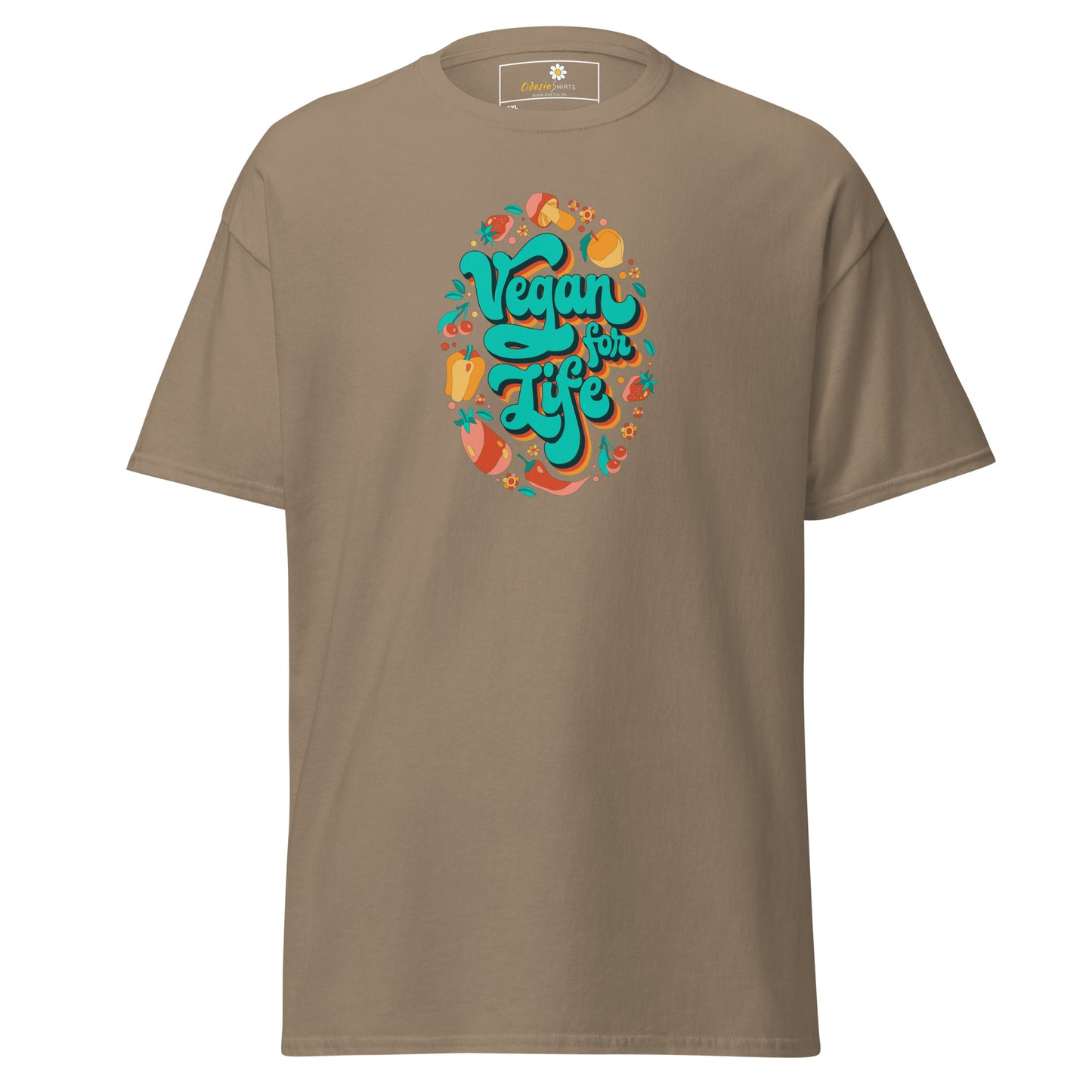 Klassiek T-shirt voor heren - VEGECOLO VEGAN FOR LIFE - GROOT