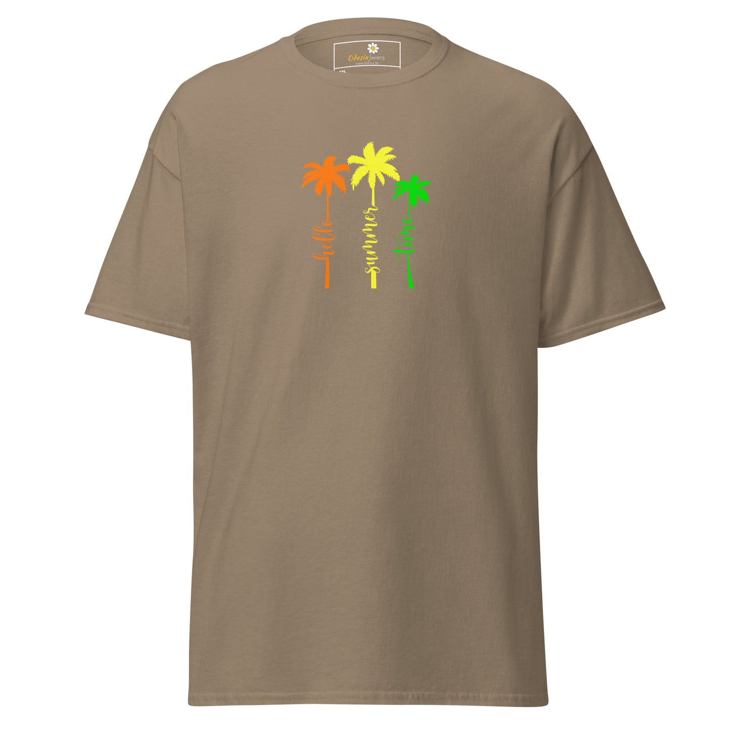 Klassiek heren t-shirt - SUMMER HELLO TIMES - GROOT