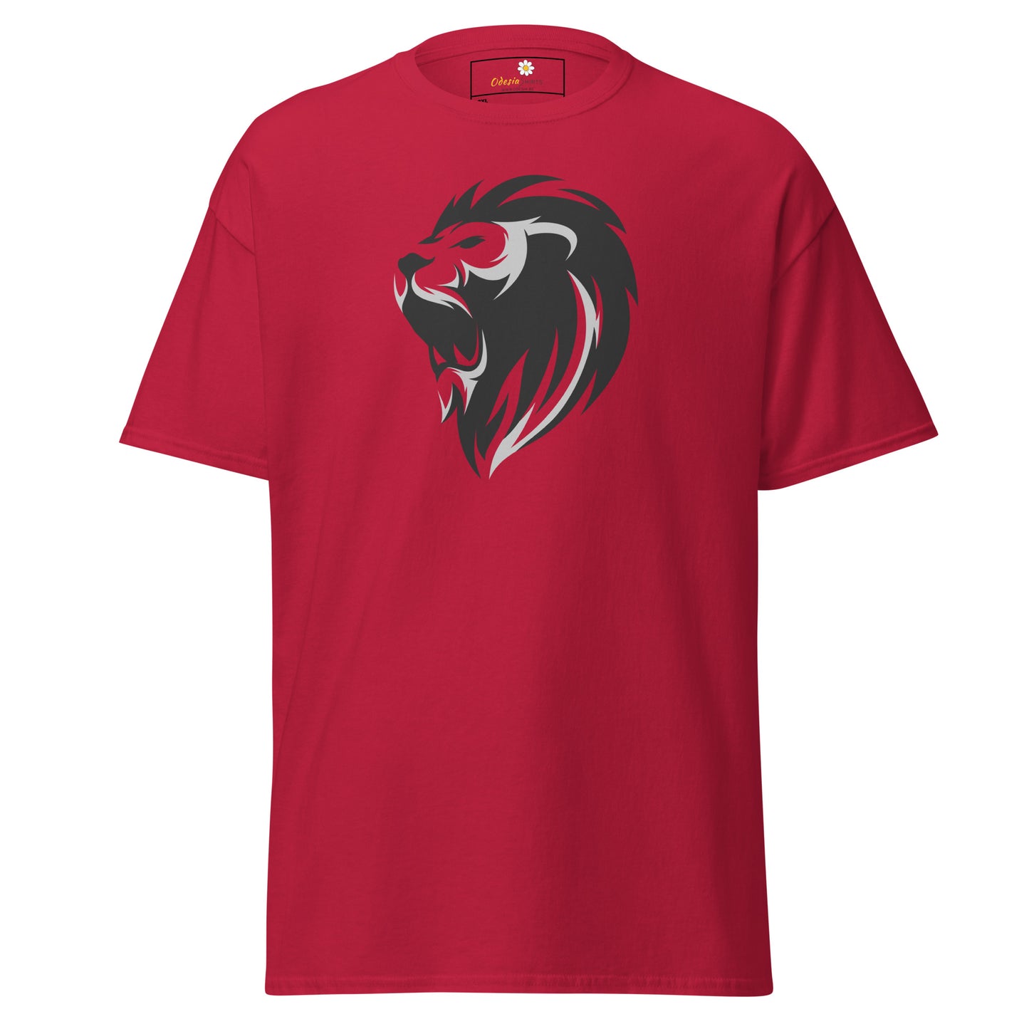Heren klassiek t-shirt - WILDLIFE LION HEAD GREY - GROOT