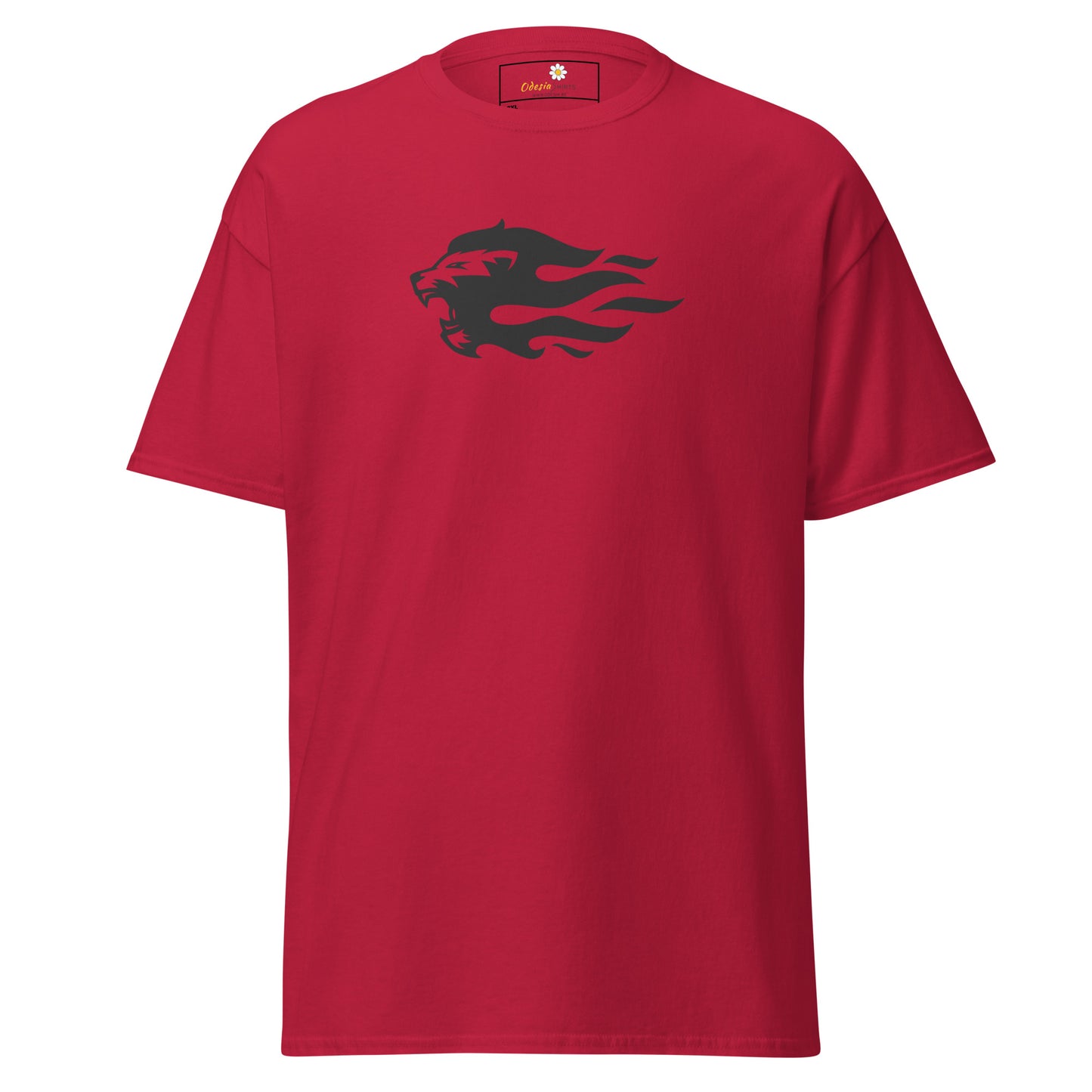 Klassiek heren t-shirt - WILDLIFE LION HEAD FLAME - GROOT
