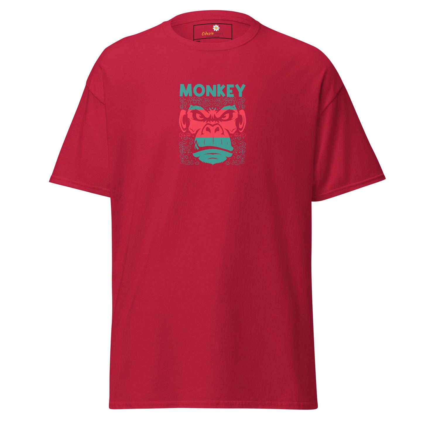 Klassiek heren t-shirt - WILDLIFE MONKEY FACE - GROOT