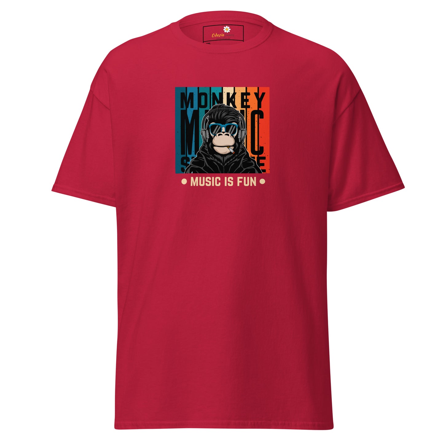 Unisex klassiek t-shirt - MUZIEK AAP IS LEUK - GROOT