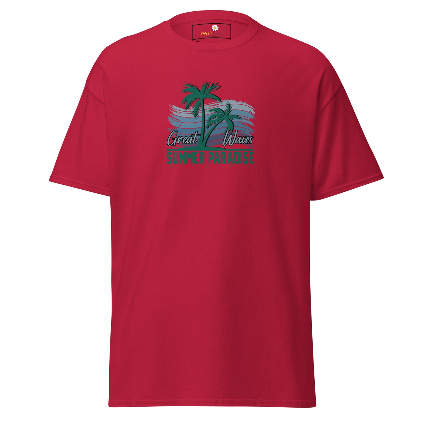 Heren klassiek t-shirt - SUMMER GREAT WAVES - GROOT