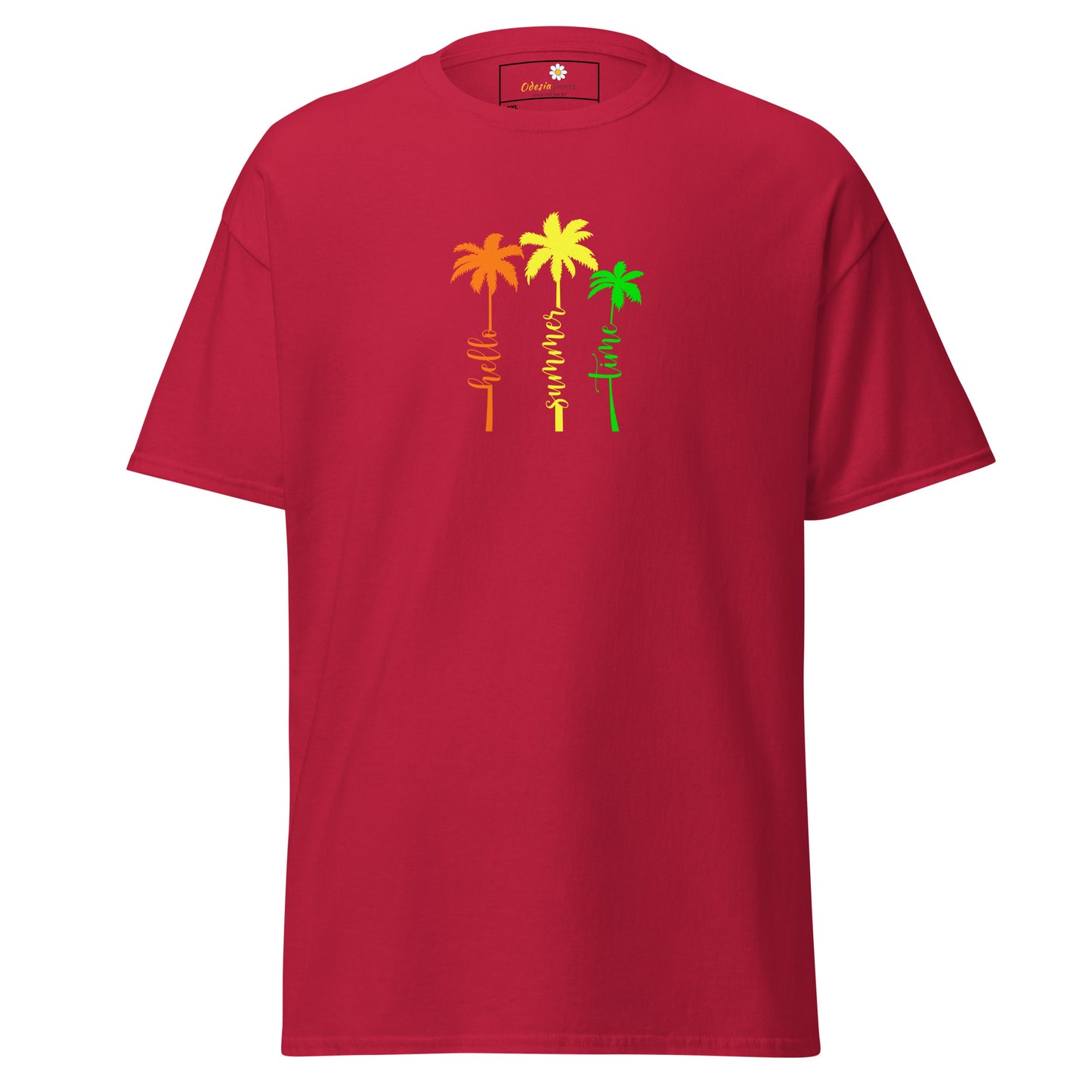Klassiek heren t-shirt - SUMMER HELLO TIMES - GROOT