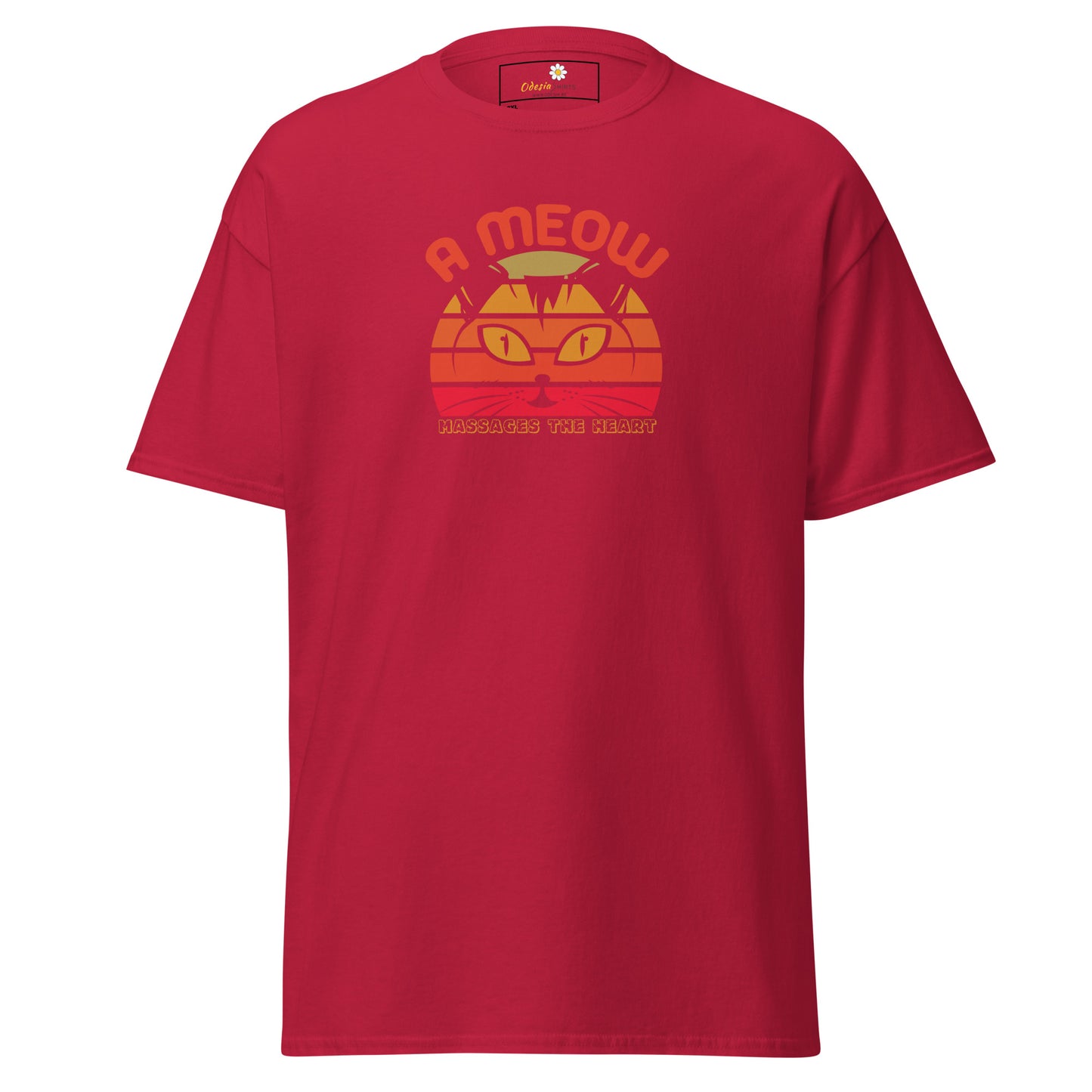 Unisex classic t-shirt - ANIMALS A CAT MASSAGE THE HEART - BIG