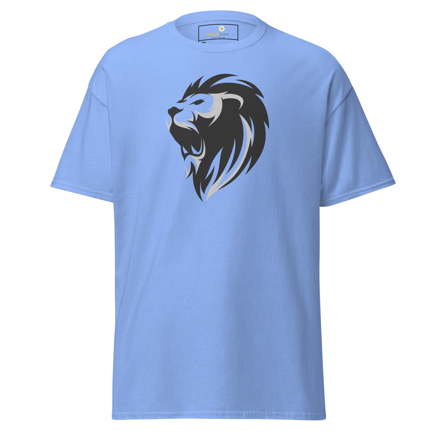 Heren klassiek t-shirt - WILDLIFE LION HEAD GREY - GROOT