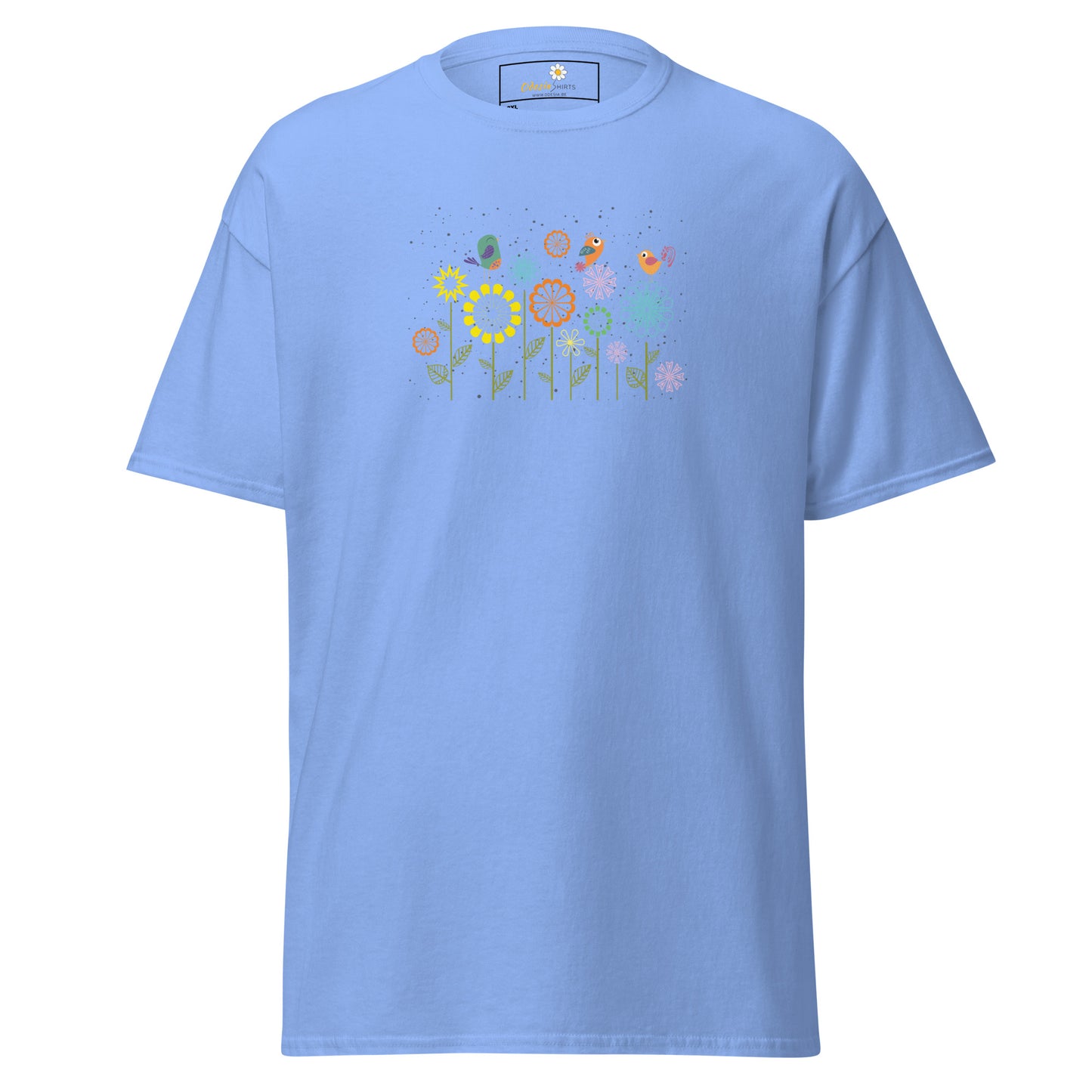 Klassieke t-shirts voor heren - DIEREN VOGELS OP BLOEMEN - GROOT