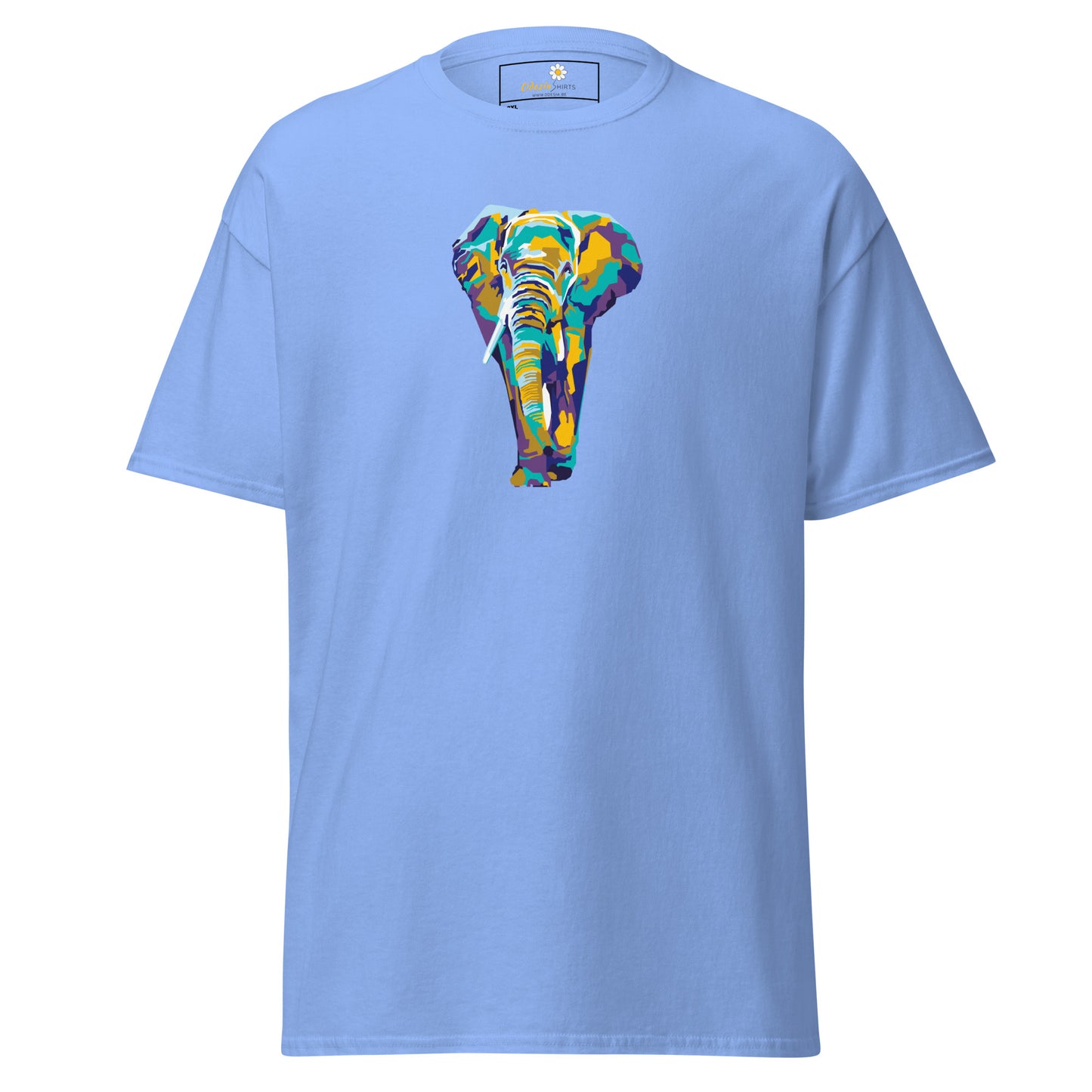 Heren klassiek t-shirt - WILDLIFE ELEPHANT KLEURRIJK - GROOT