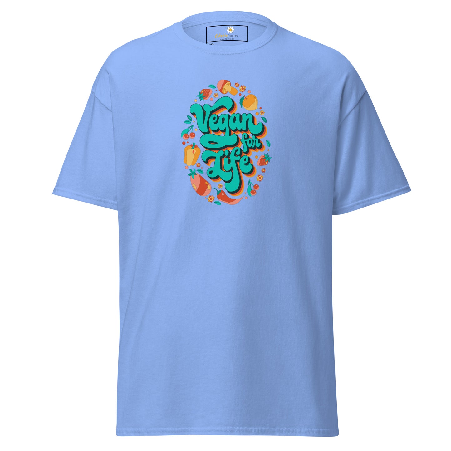 Klassiek T-shirt voor heren - VEGECOLO VEGAN FOR LIFE - GROOT
