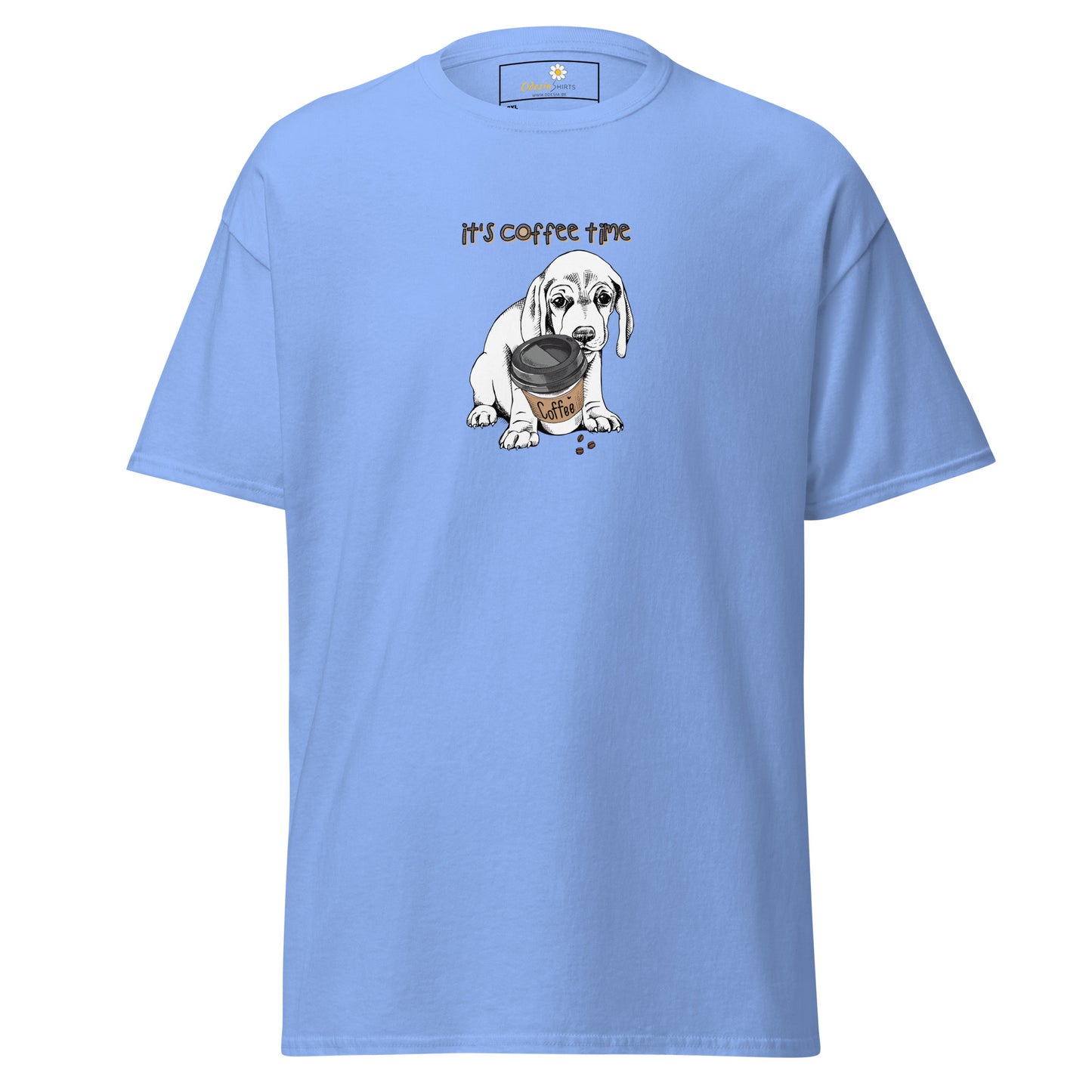 T-shirt classique unisexe - ANIMAUX CHIOT COFFEE TIME - GRAND