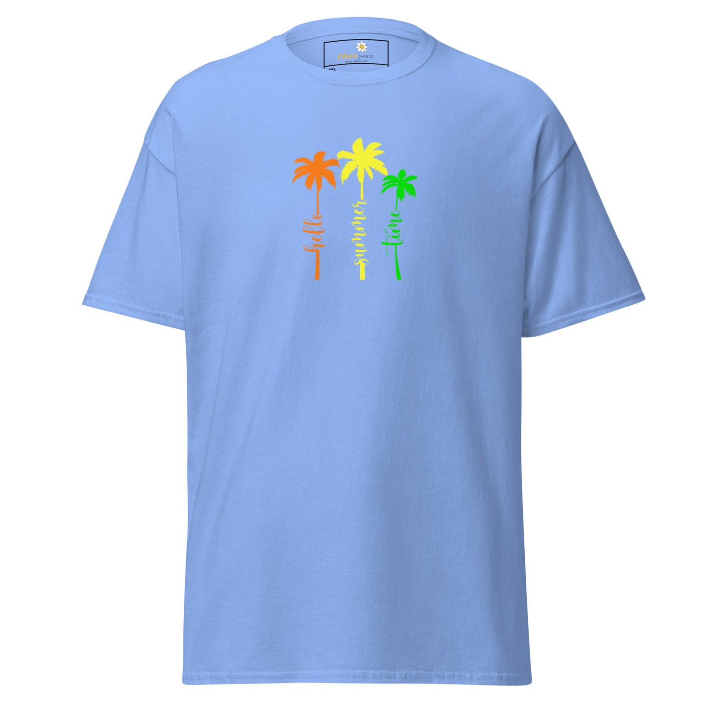 Klassiek heren t-shirt - SUMMER HELLO TIMES - GROOT