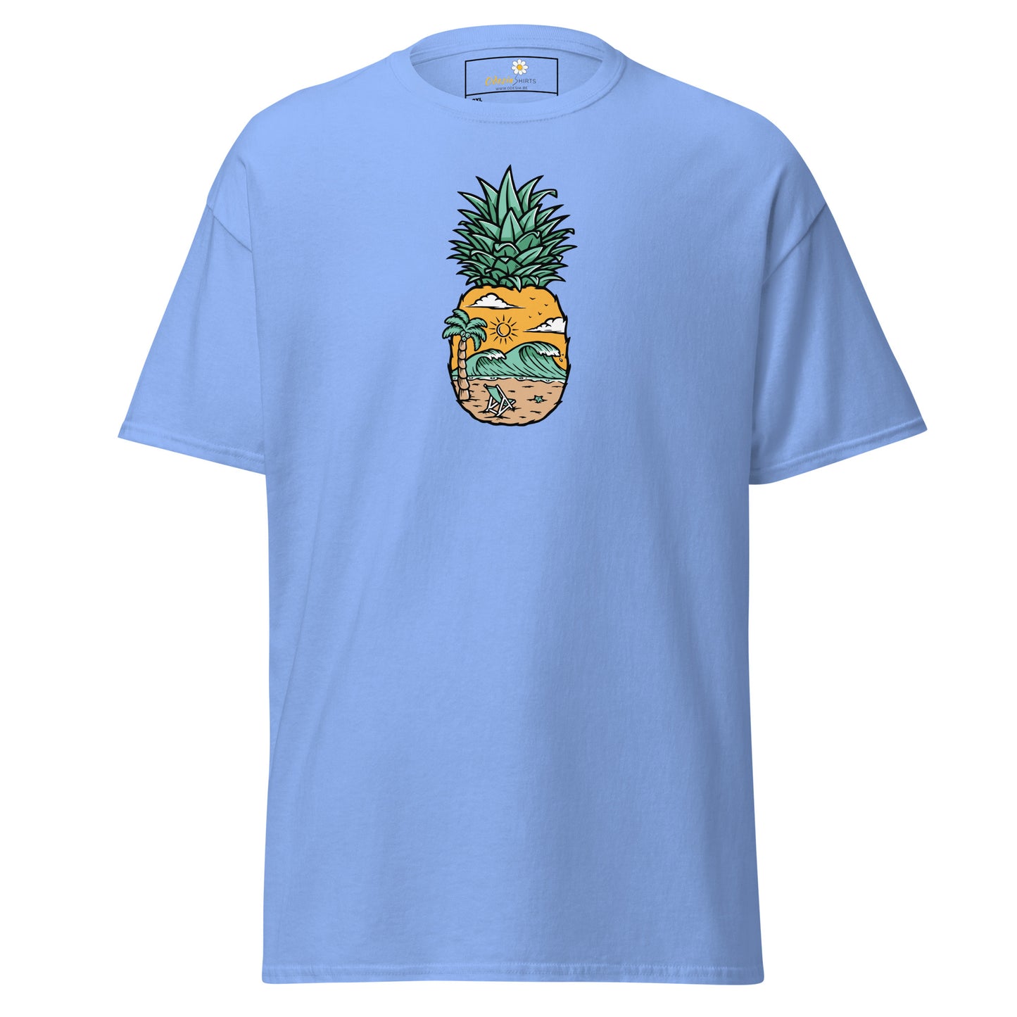 Klassiek heren t-shirt - SUMMER PINEAPPLE VIEW - GROOT