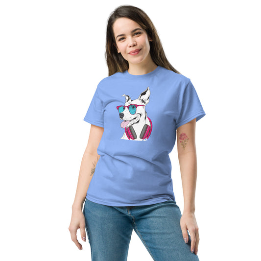 T-shirt classique unisexe - ANIMAUX MUSIQUE FUN CHIEN - GRAND