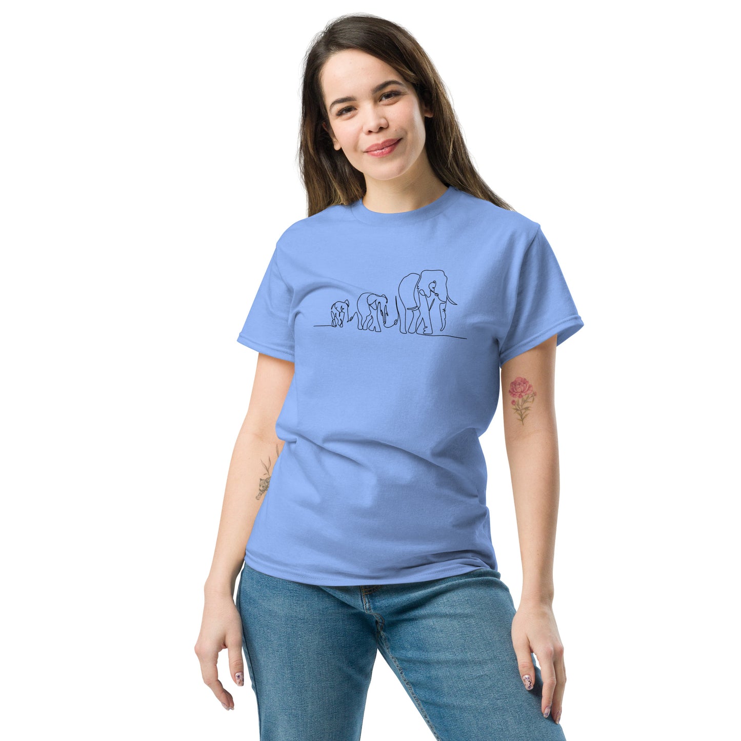 T-shirt classique pour homme - ÉLÉPHANTS SAUVAGES EN LIGNE - GRAND