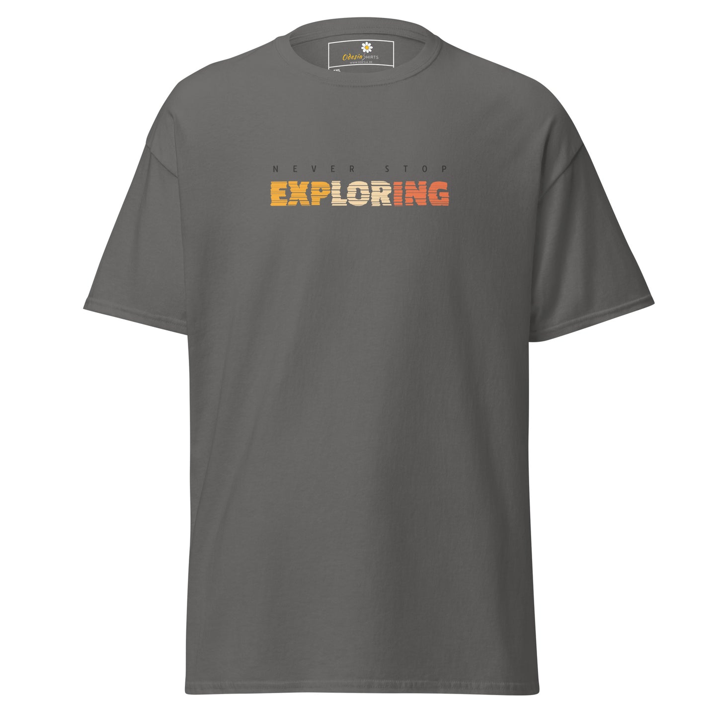 Unisex classic t-shirt - ADVENTURE TEXT NEVER STOP EXPLORING - BIG