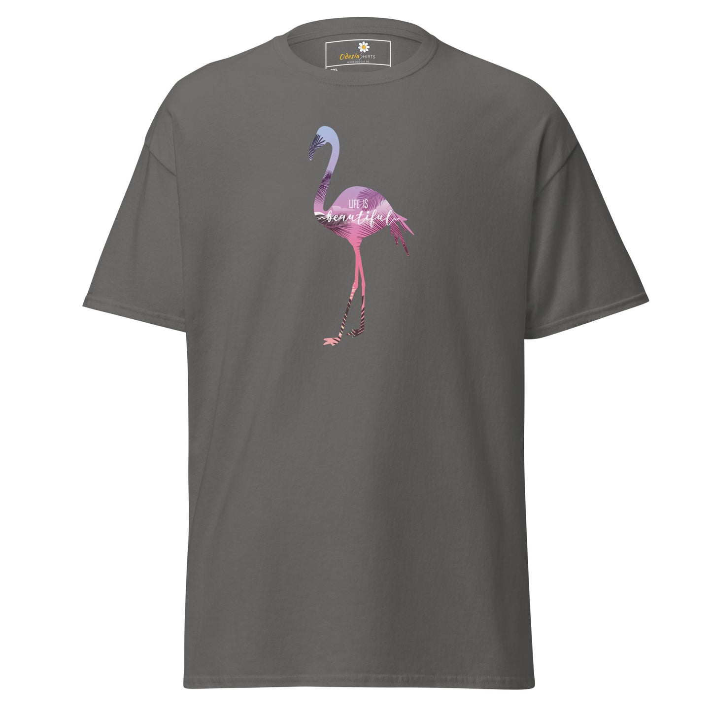 Heren klassiek t-shirt - WILDLIFE FLAMINGO - GROOT