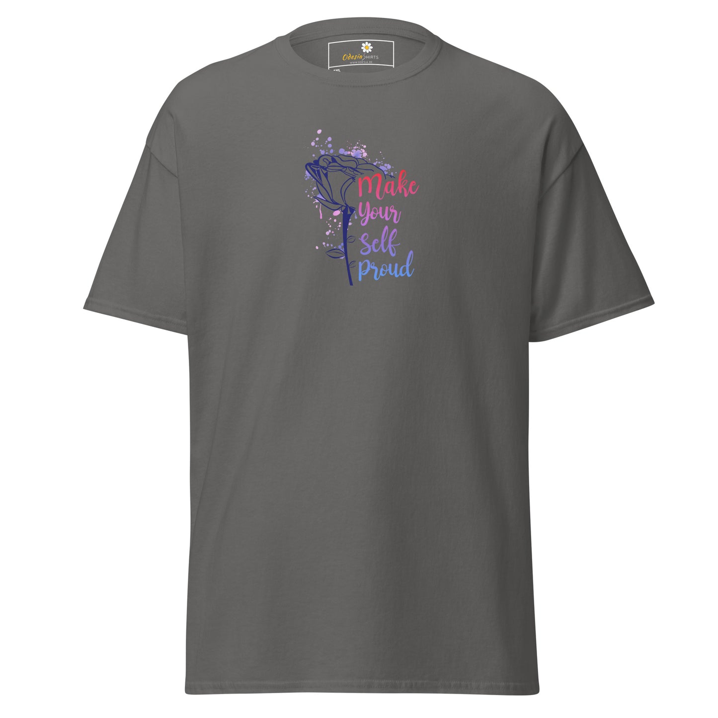T-shirt classique pour homme - TEXT POSITIVE MAKE YOURSELF PROUD - BIG