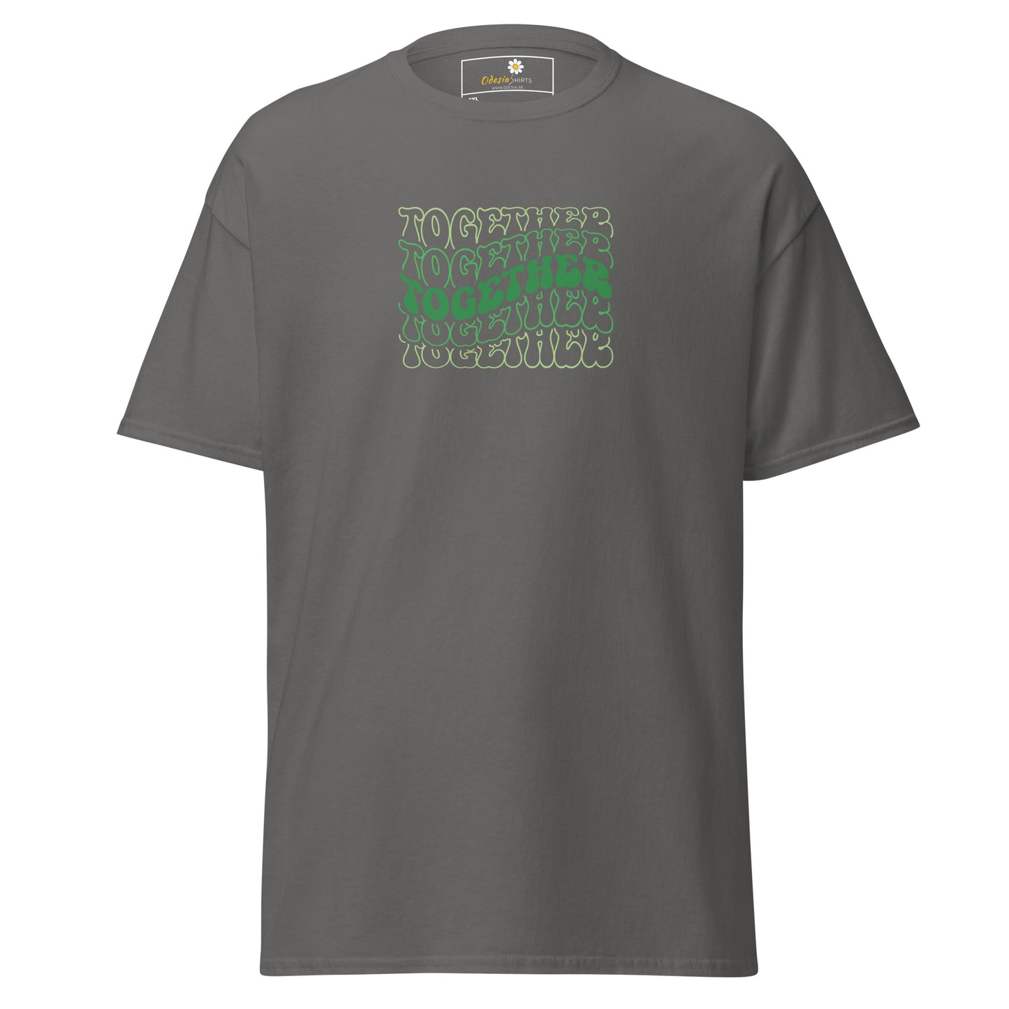 Heren klassiek t-shirt - TEXT POSITIVE TOGETHER - GROOT
