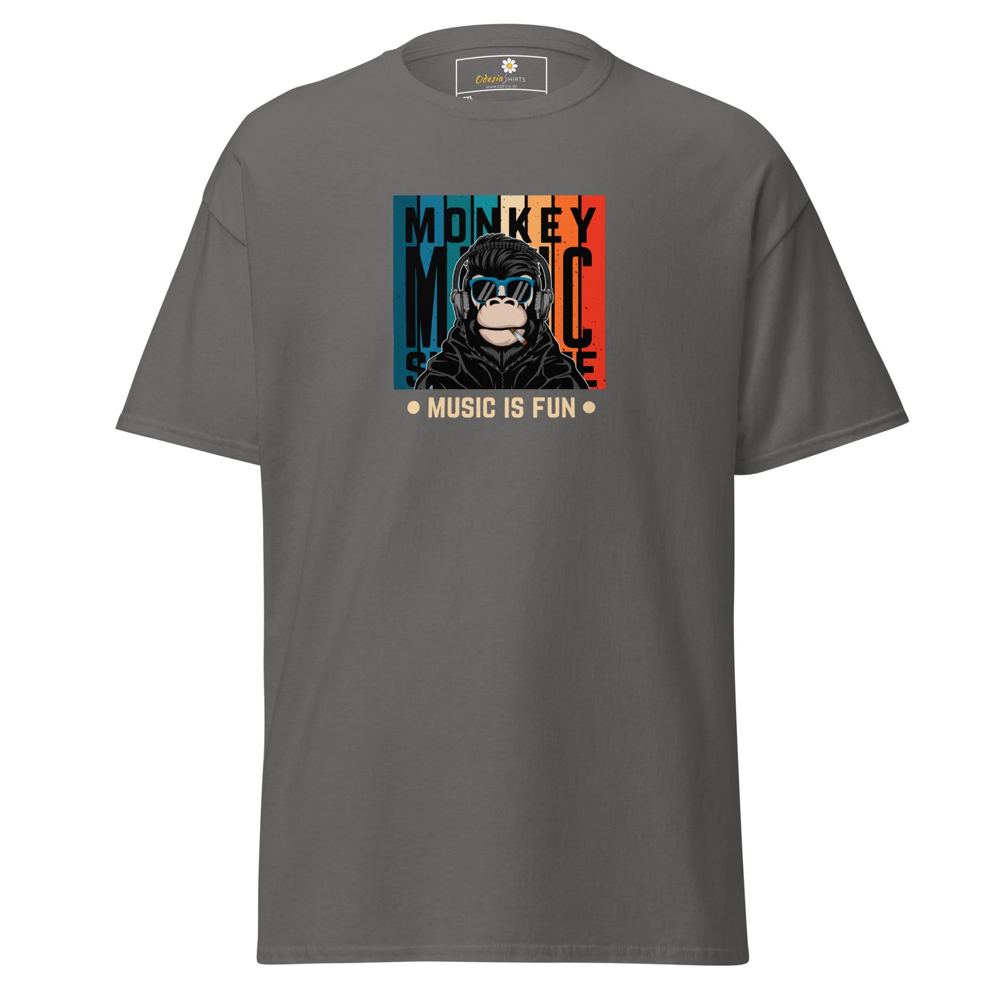 Unisex klassiek t-shirt - MUZIEK AAP IS LEUK - GROOT