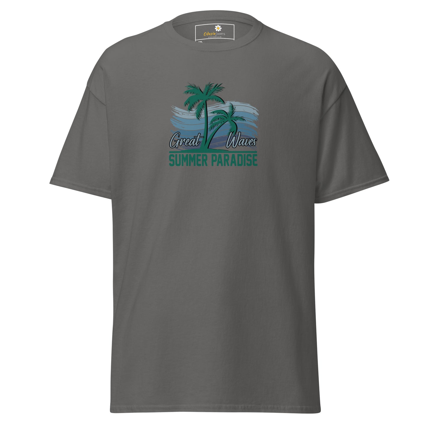 Heren klassiek t-shirt - SUMMER GREAT WAVES - GROOT