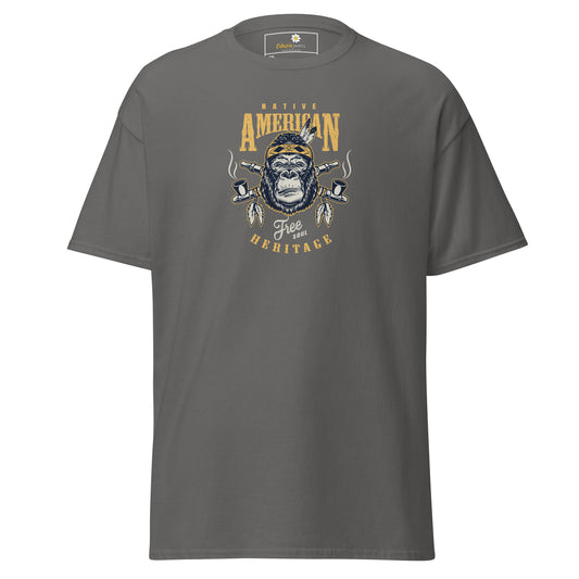 T-shirt classique pour homme - VINTAGE GORILLA NATIVE AMERICANS - GRAND
