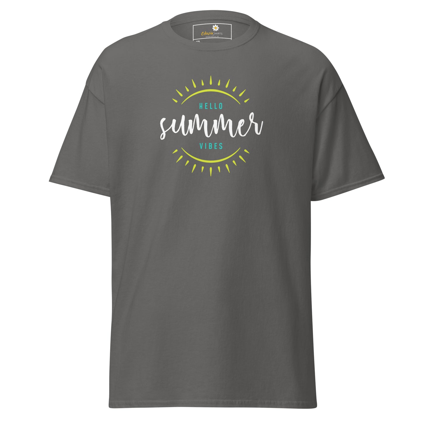 Klassiek heren t-shirt - SUMMER HELLO VIBES - GROOT