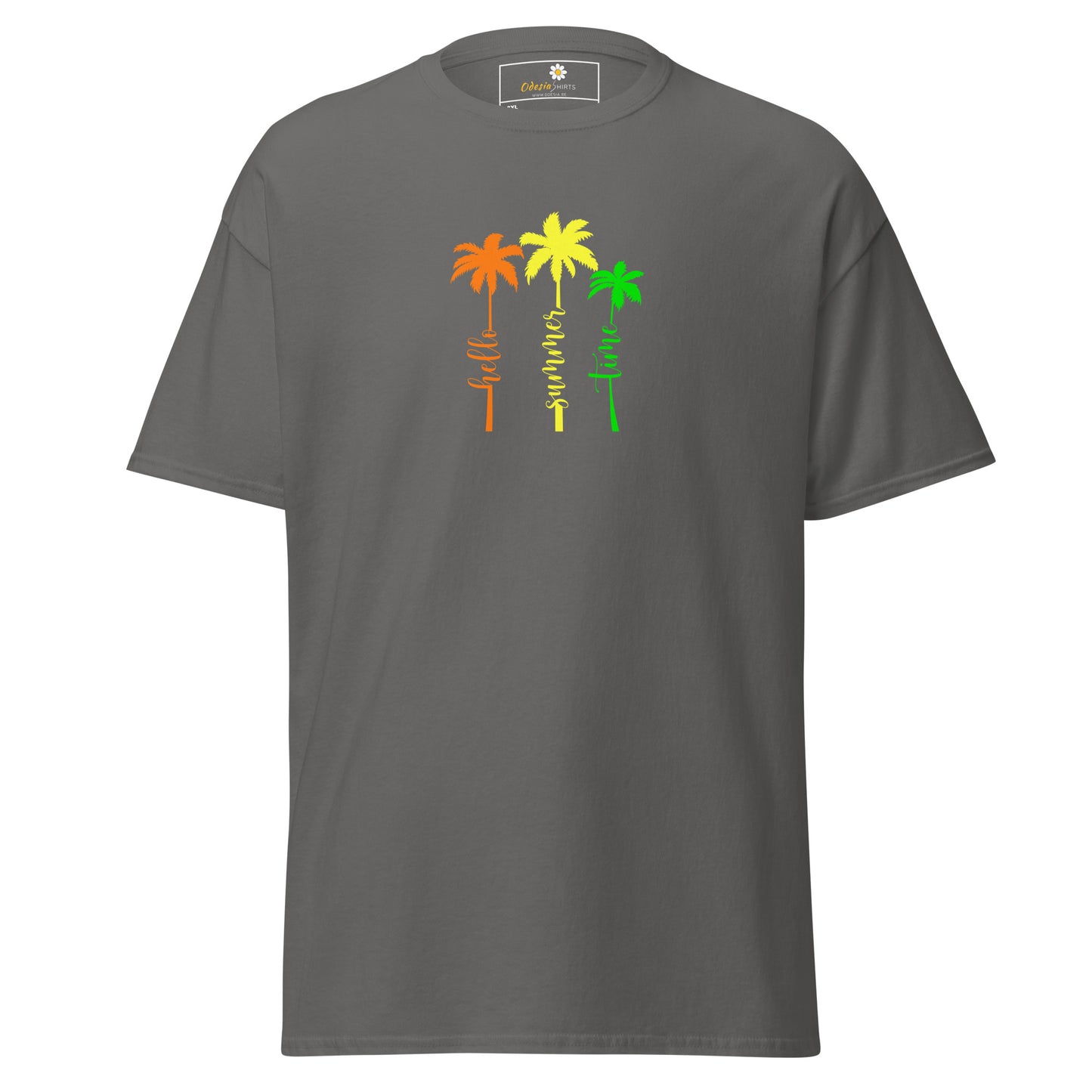 Klassiek heren t-shirt - SUMMER HELLO TIMES - GROOT