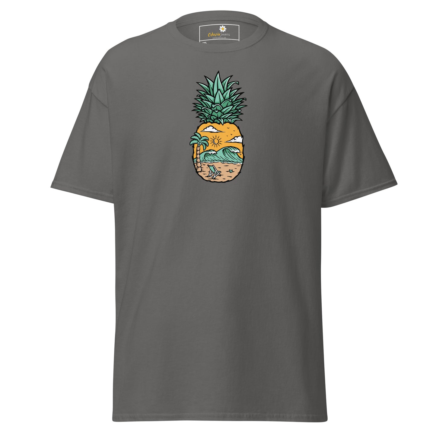 Klassiek heren t-shirt - SUMMER PINEAPPLE VIEW - GROOT