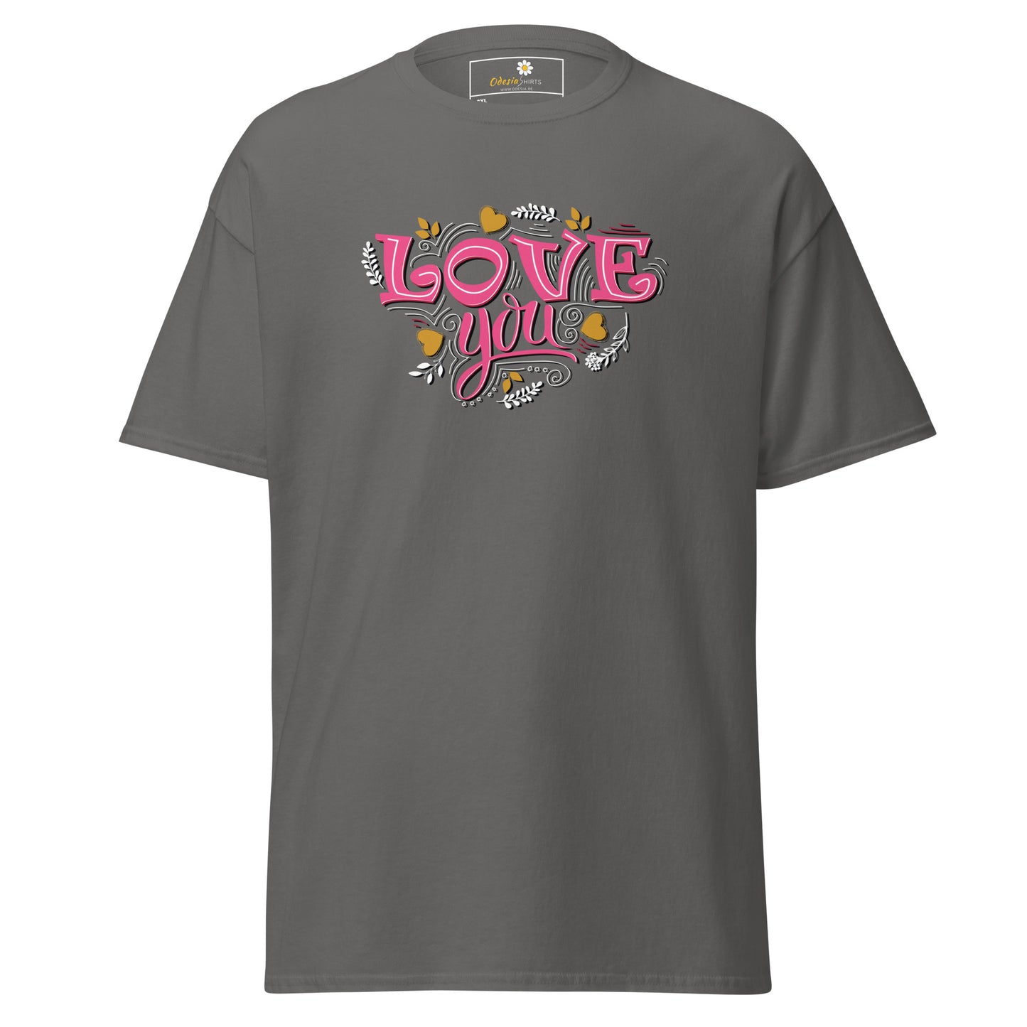 T-shirt classique pour homme - TEXT LOVE YOU - BIG